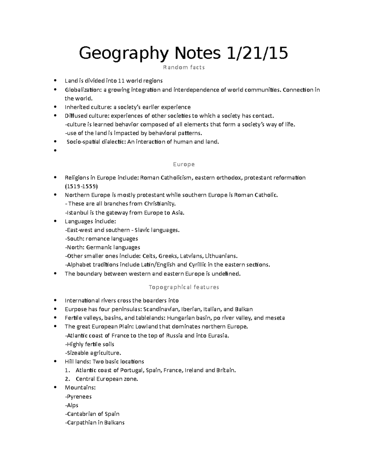 Geography Notes 1-21 - Lets face it, we all have to take boring LBST ...