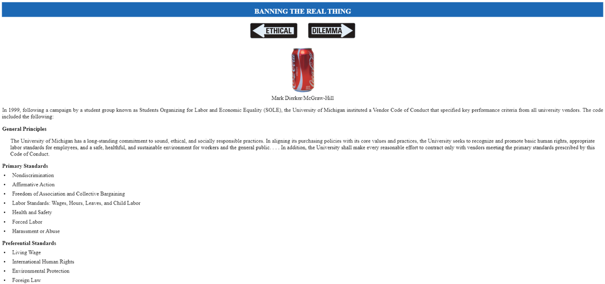 coca cola case study business ethics