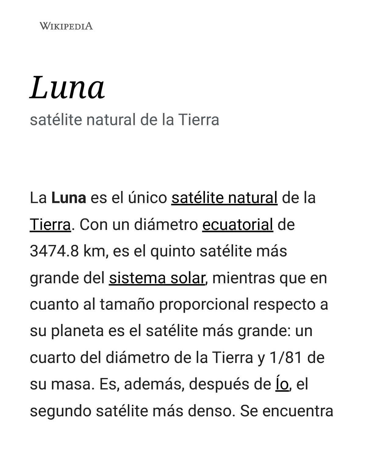 Luna - Wikipedia, la enciclopedia libre - Luna satélite natural de la ...