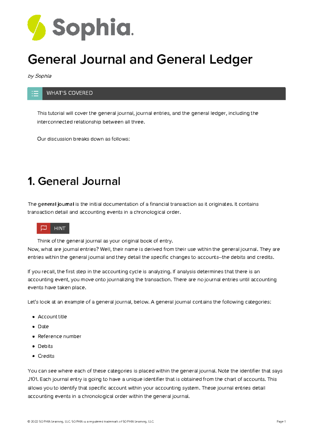 General journal and general ledger 2 General Journal and General