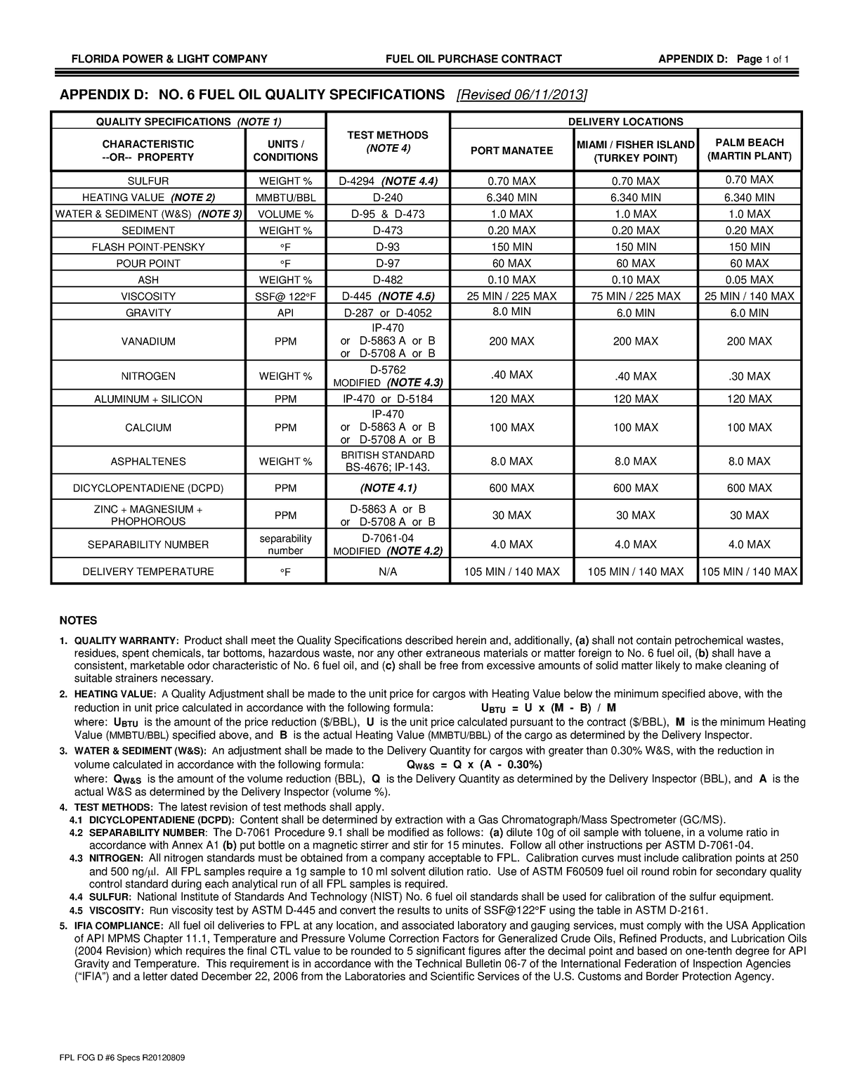 Contract-appendix-d - contract appendix tham khảo - FLORIDA POWER ...