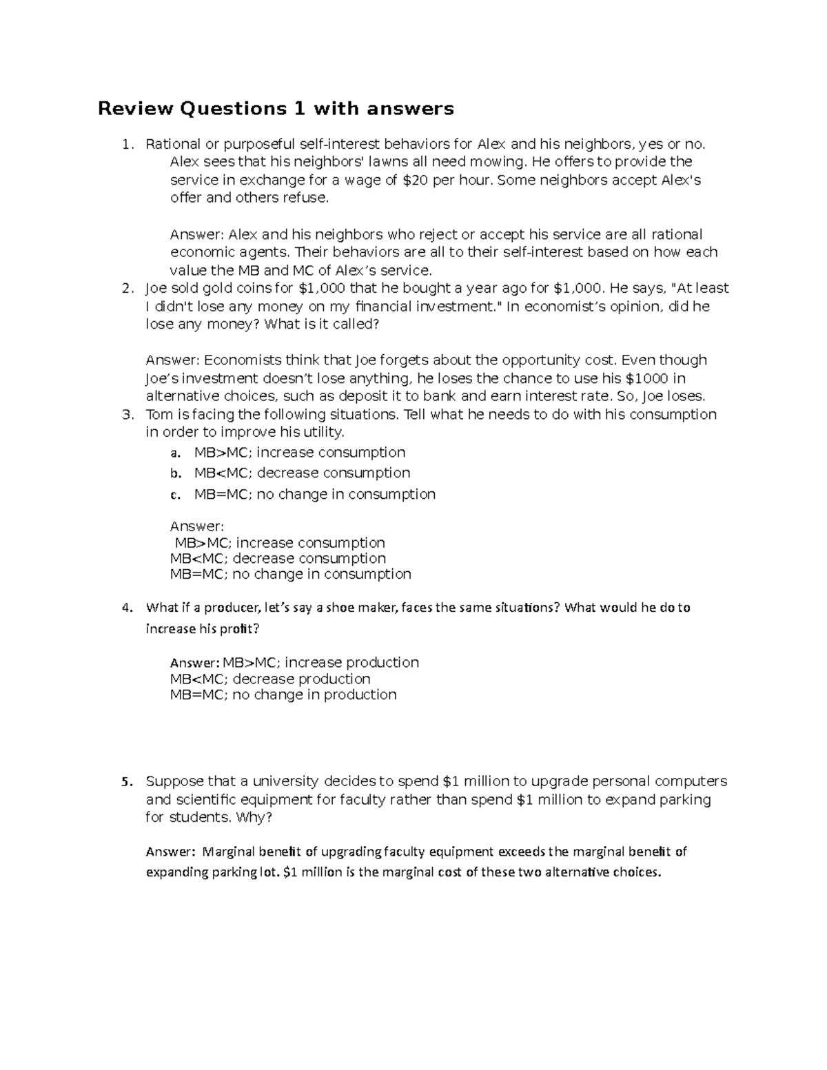 Chapter 1 Review Answer Key Review Questions 1 With Answers 1 