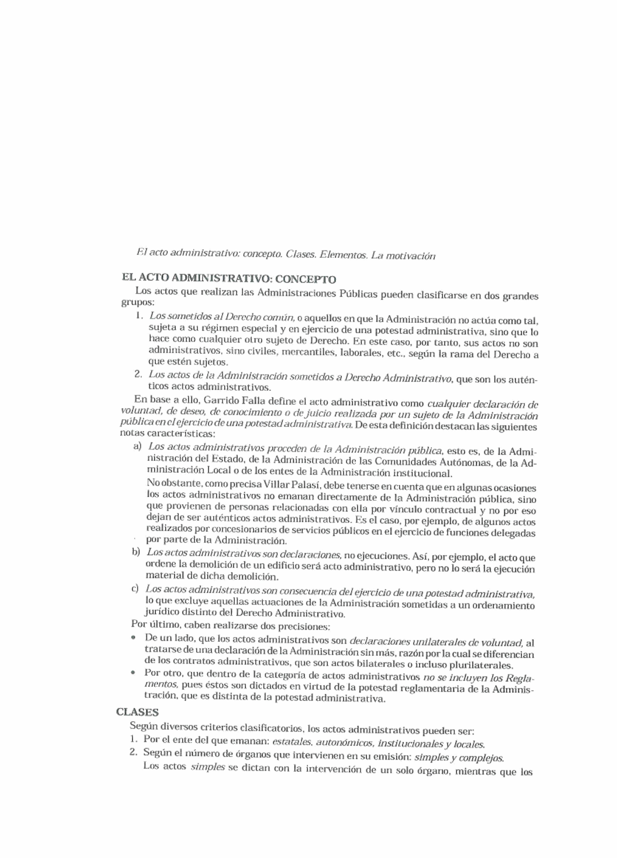 Apuntes Tema 1 El Acto Administrativo Concepto Clases Elementos Apuntes Tema 1 El Acto Administrativo Concepto Clases Elementos