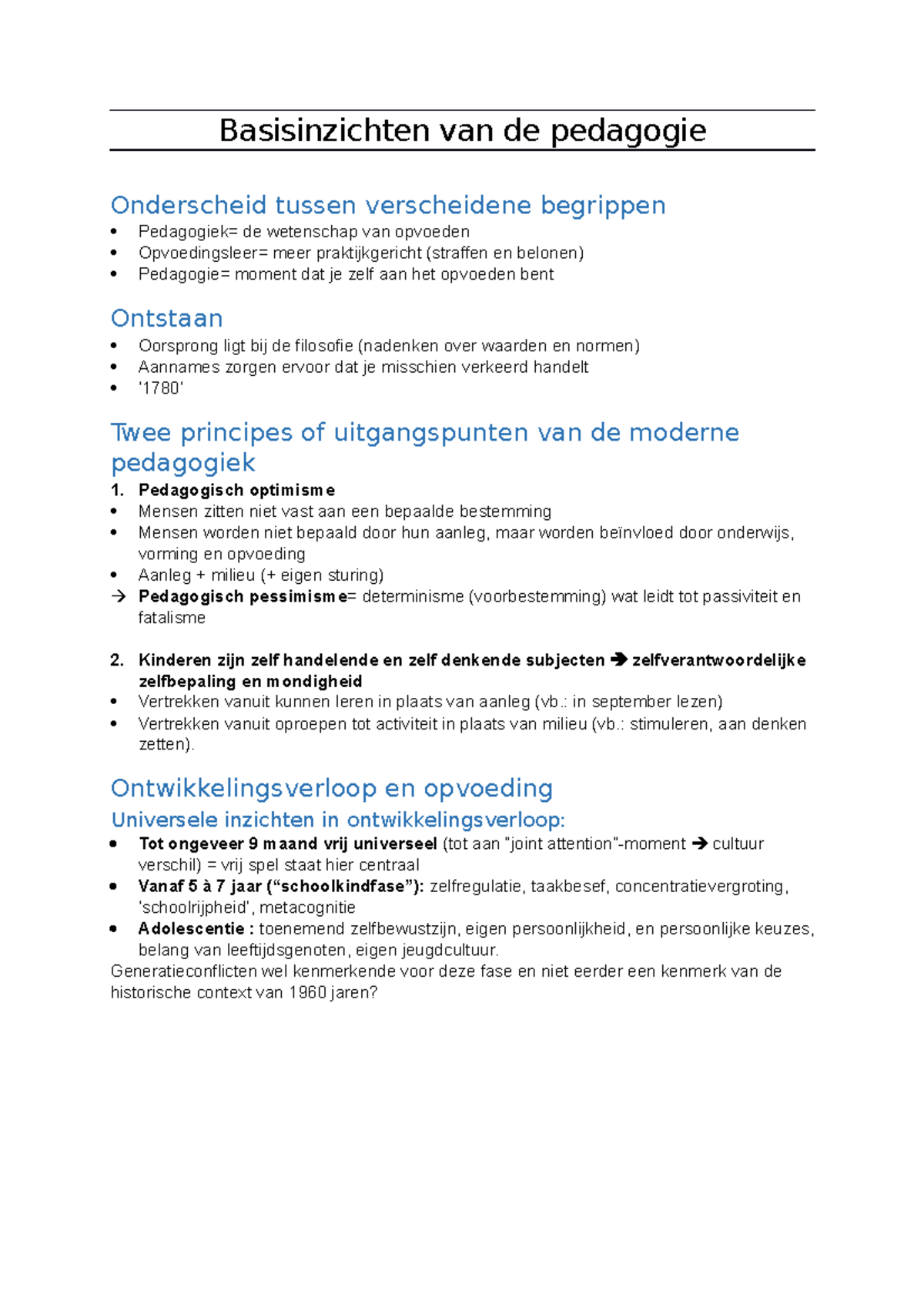 Samenvatting Actuele Pedagogische Thema's Volledig - Basisinzichten Van ...