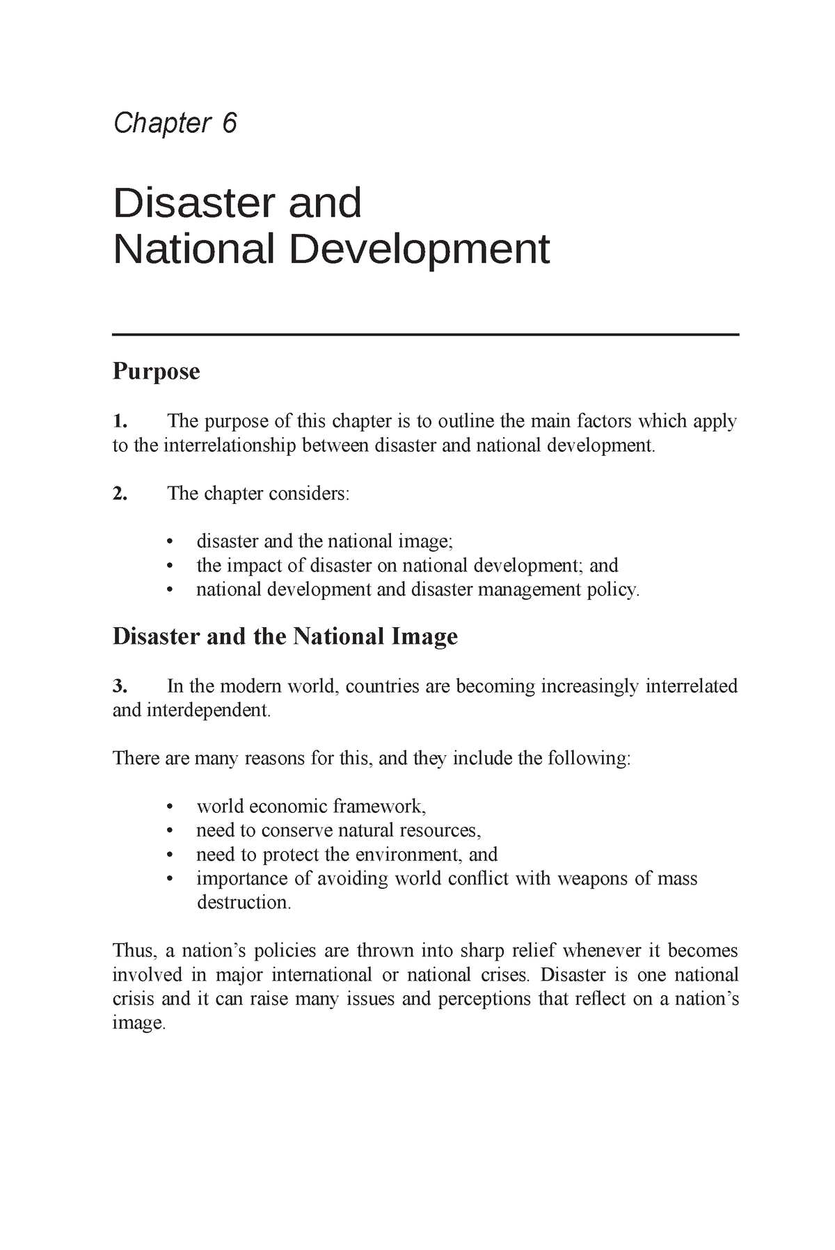 Disaster Management -Disaster and national development - Chapter 6 ...