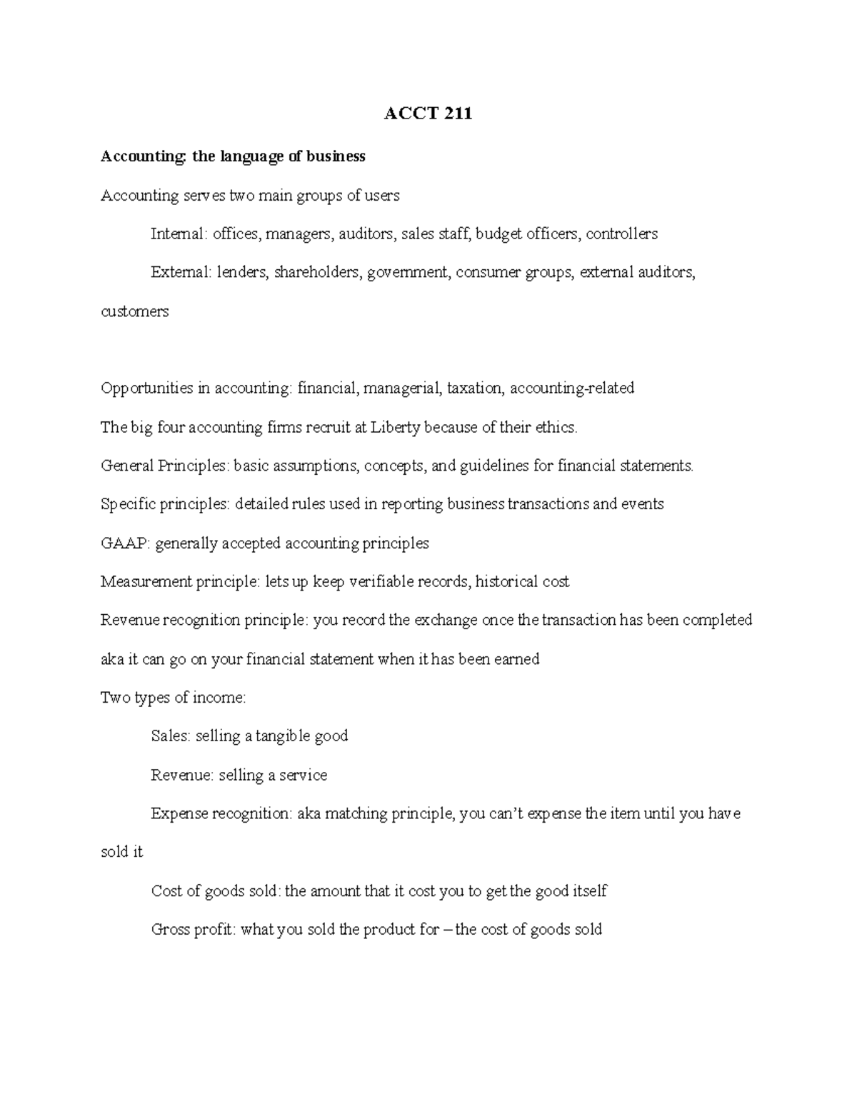 ACCT 211 Module Three - ACCT 211 Accounting: the language of business ...
