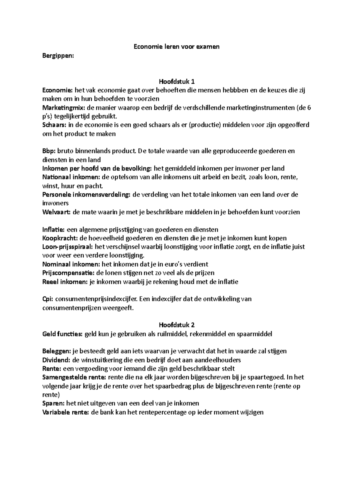 Economie Leren Voor Examen - Studeersnel