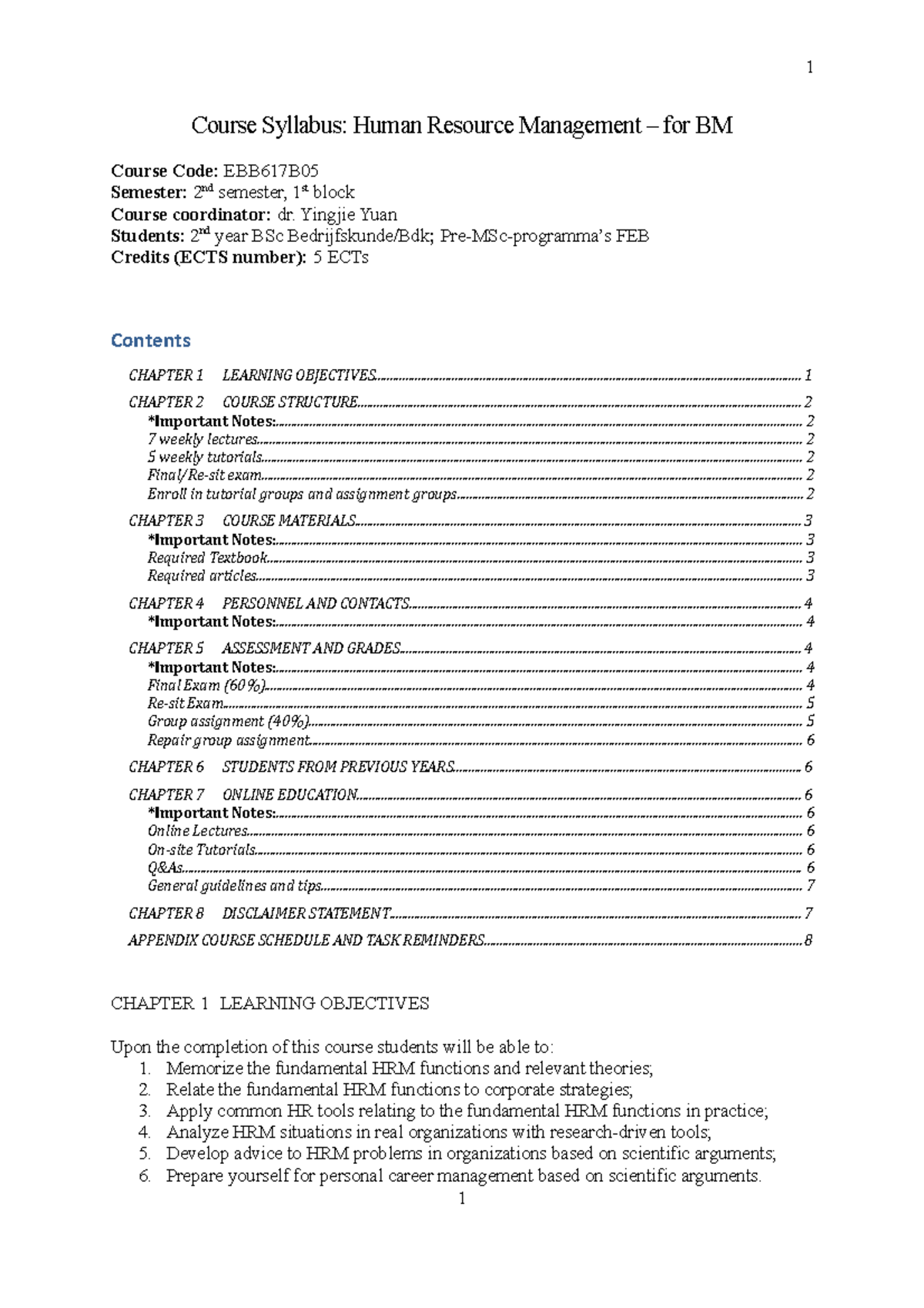 0b. HRM-BM Manual EBB617B05-2022 - Course Syllabus: Human Resource ...