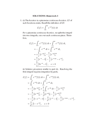Solutions-Homework 1 - Definitions of Laplace Transform - SOLUTIONS ...
