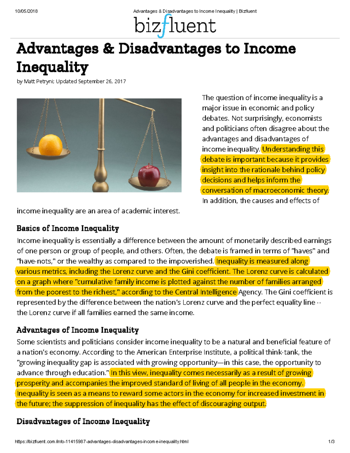 Advantages Disadvantages To Income Inequality Bizfluent Advantages Disadvantages