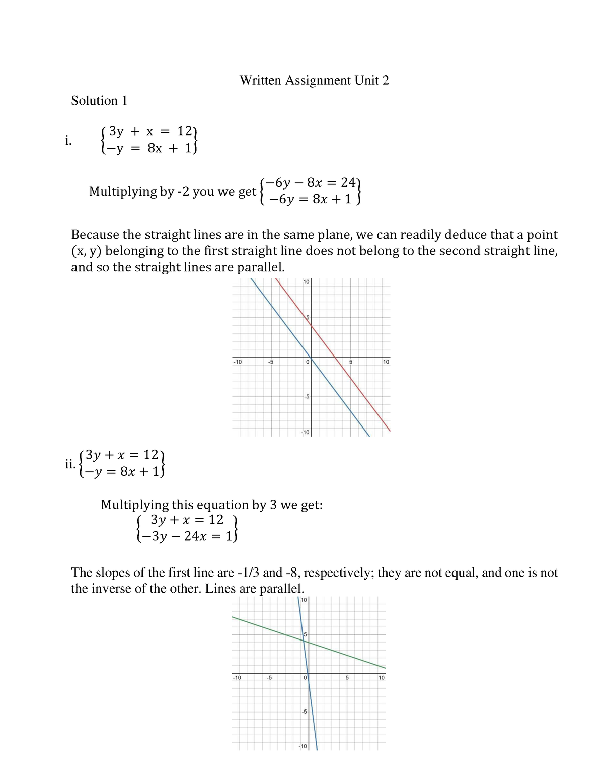 College Algebra Written Assignment Unit 2 - Written Assignment Unit 2 ...