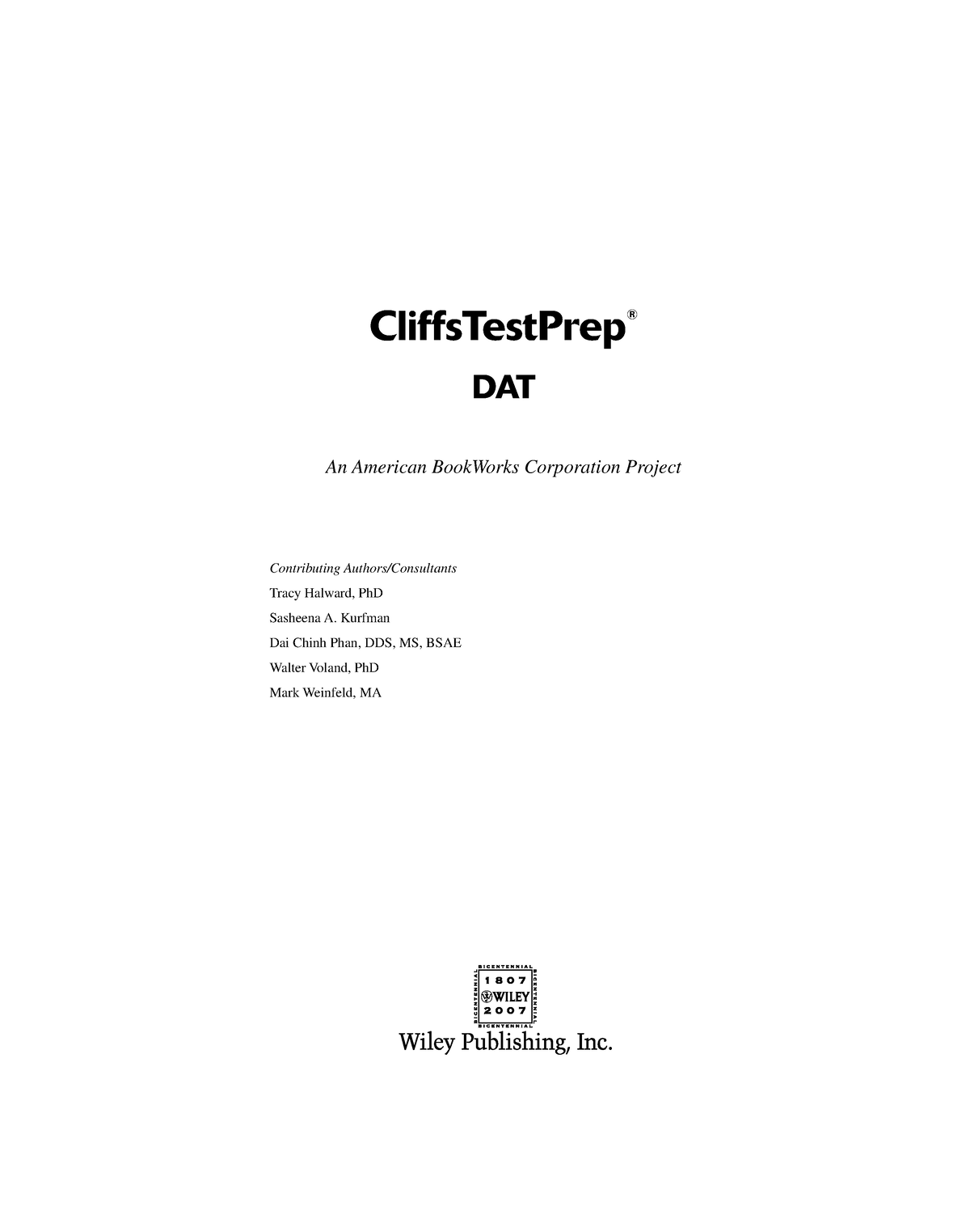 (Cliffs Test Prep) American Book Works Corporation - Cliffs Test Prep ...