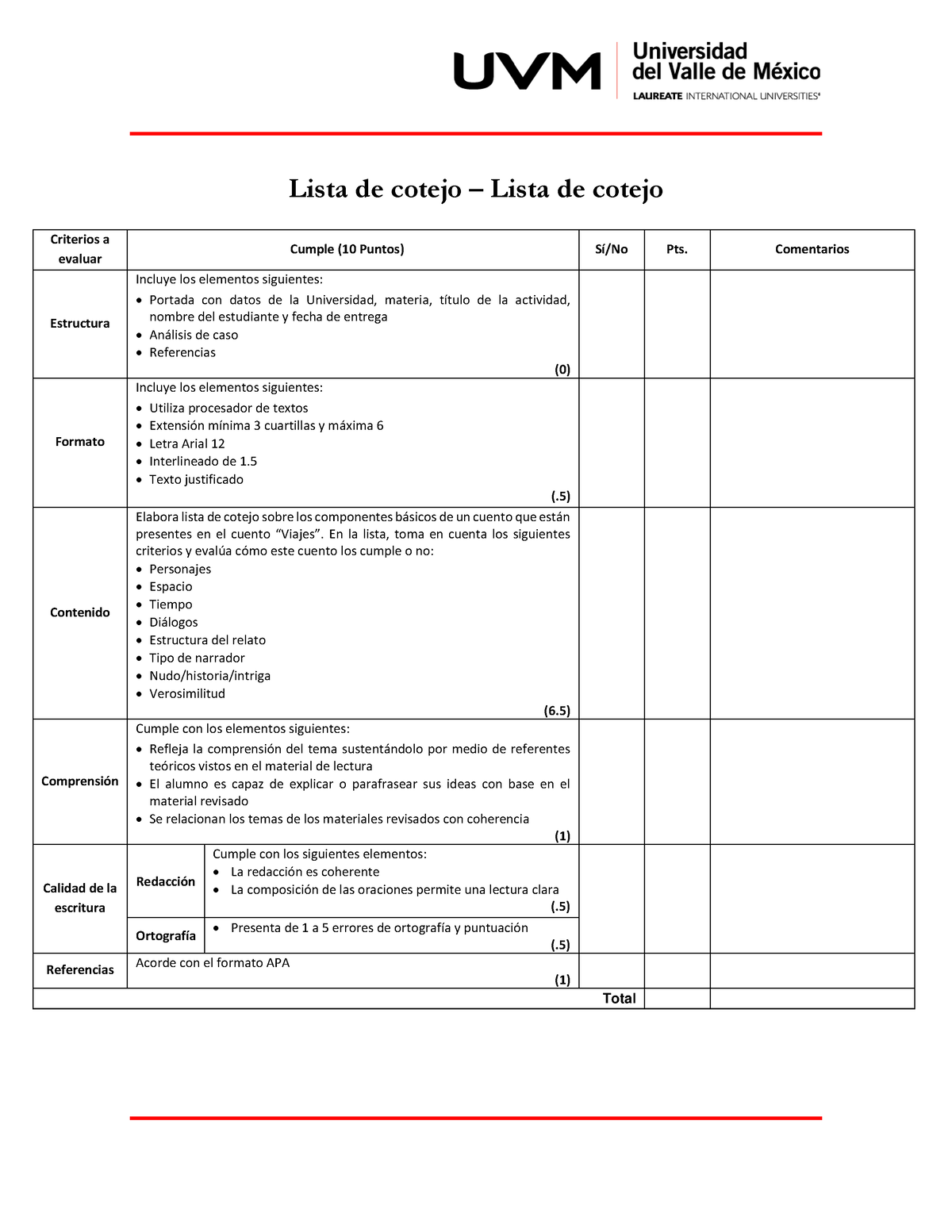 LC Listade Cotejo - Comportamiento Del Consumidor 1 Lista De Cotejo ...