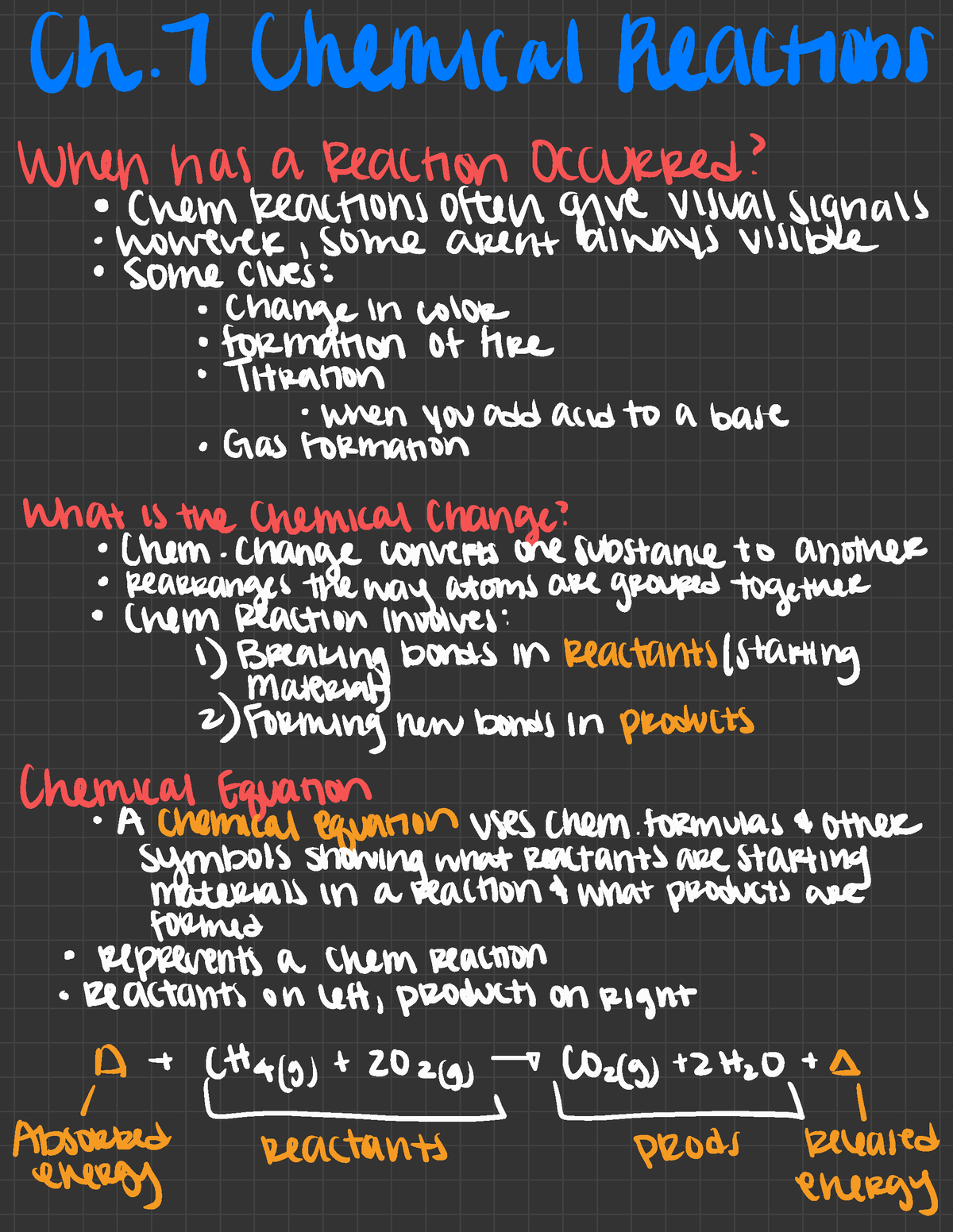 Ch.7 Chemical Reactions - Chemical Reactions When has Chem Reaction ...