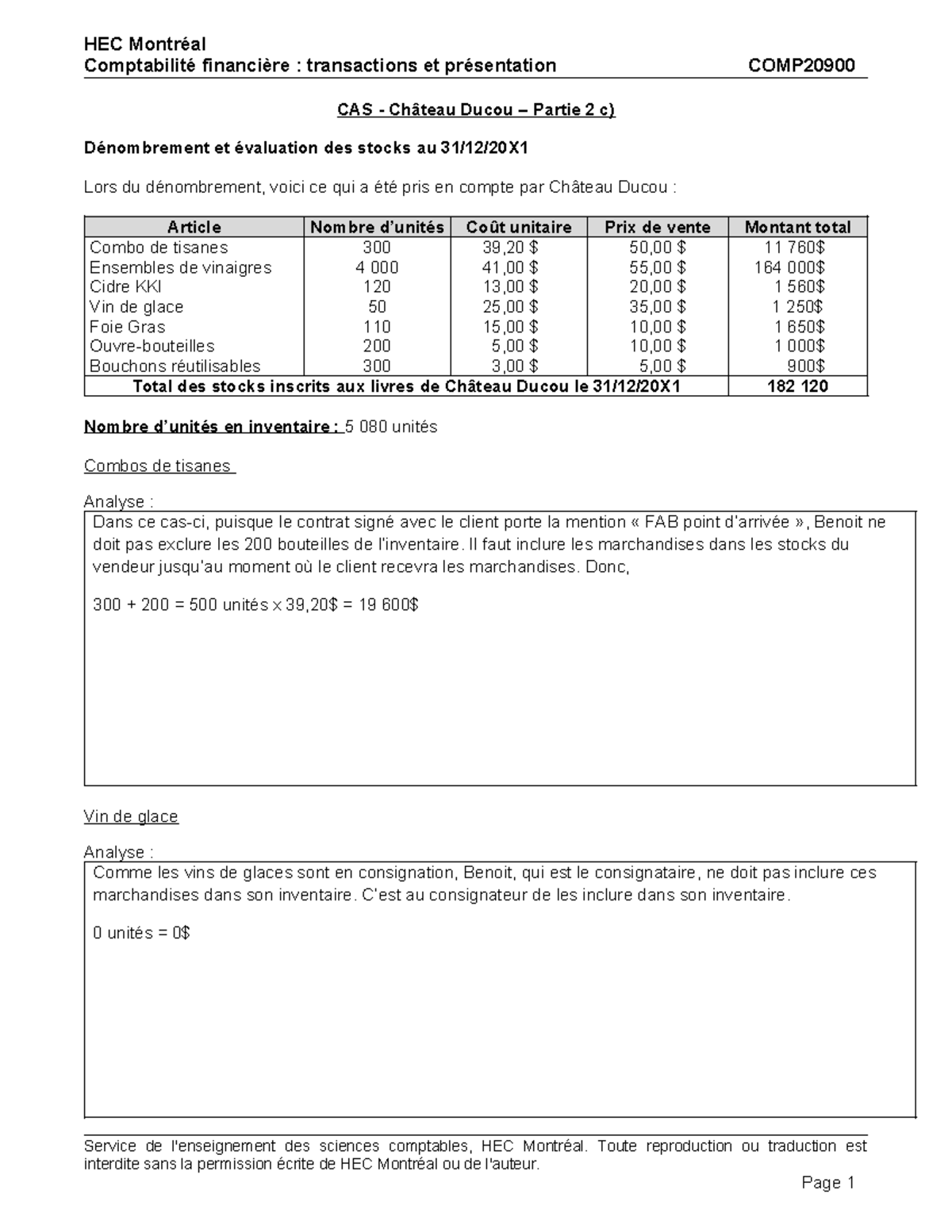 Chateauducou Partie 2C - HEC Montréal Comptabilité financière ...