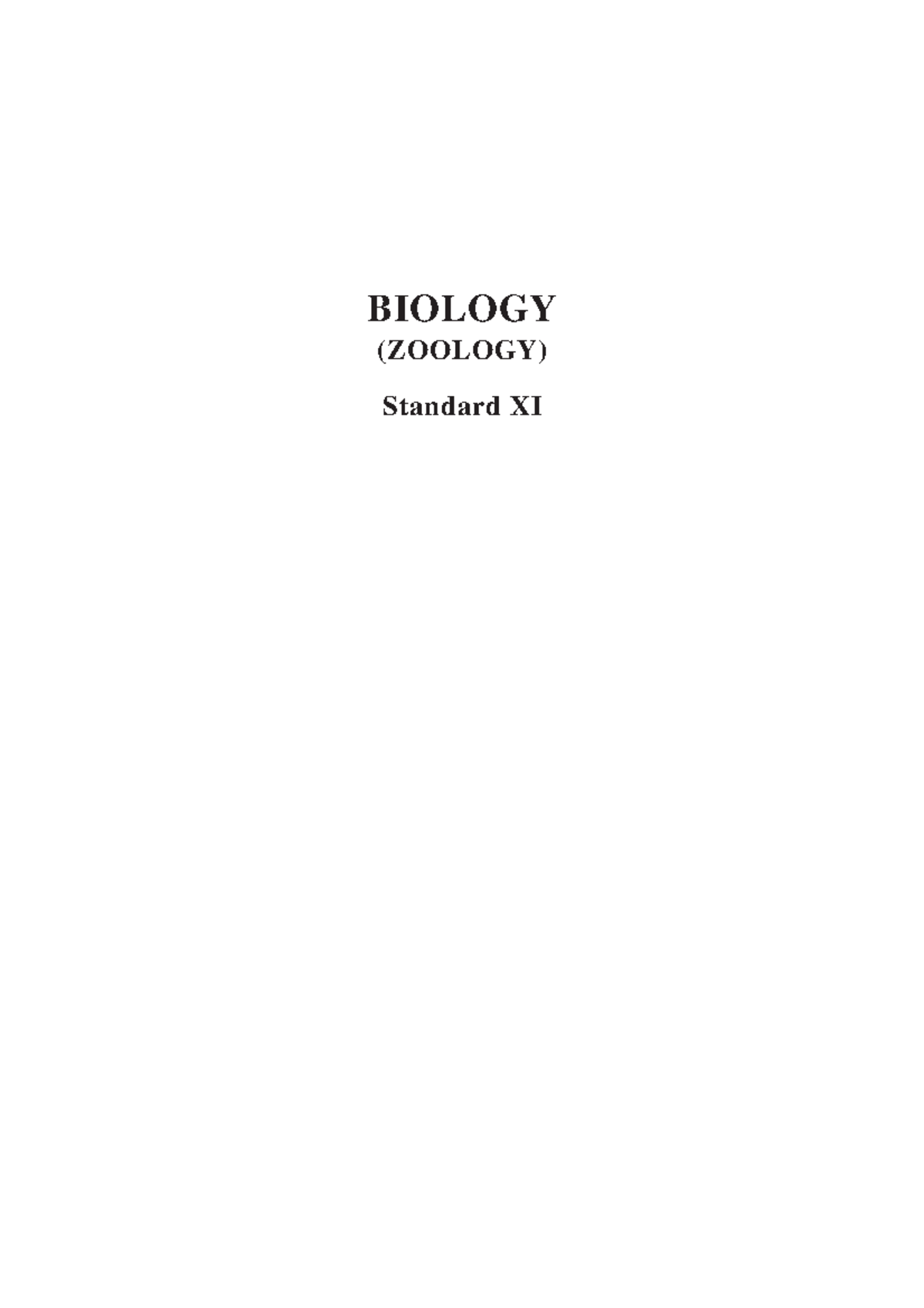 Biology - zoology - notes - BIOLOGY (ZOOLOGY) Standard XI Standard XI ...