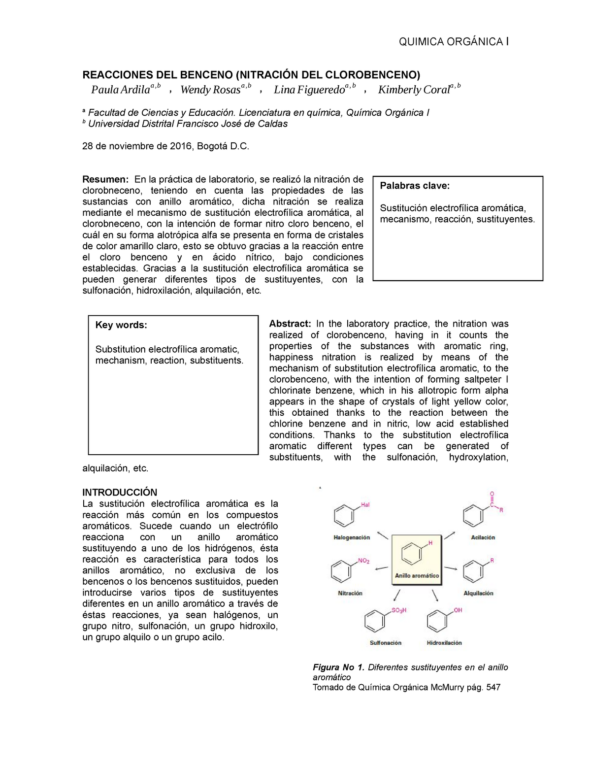 nitracion de clorobenceno