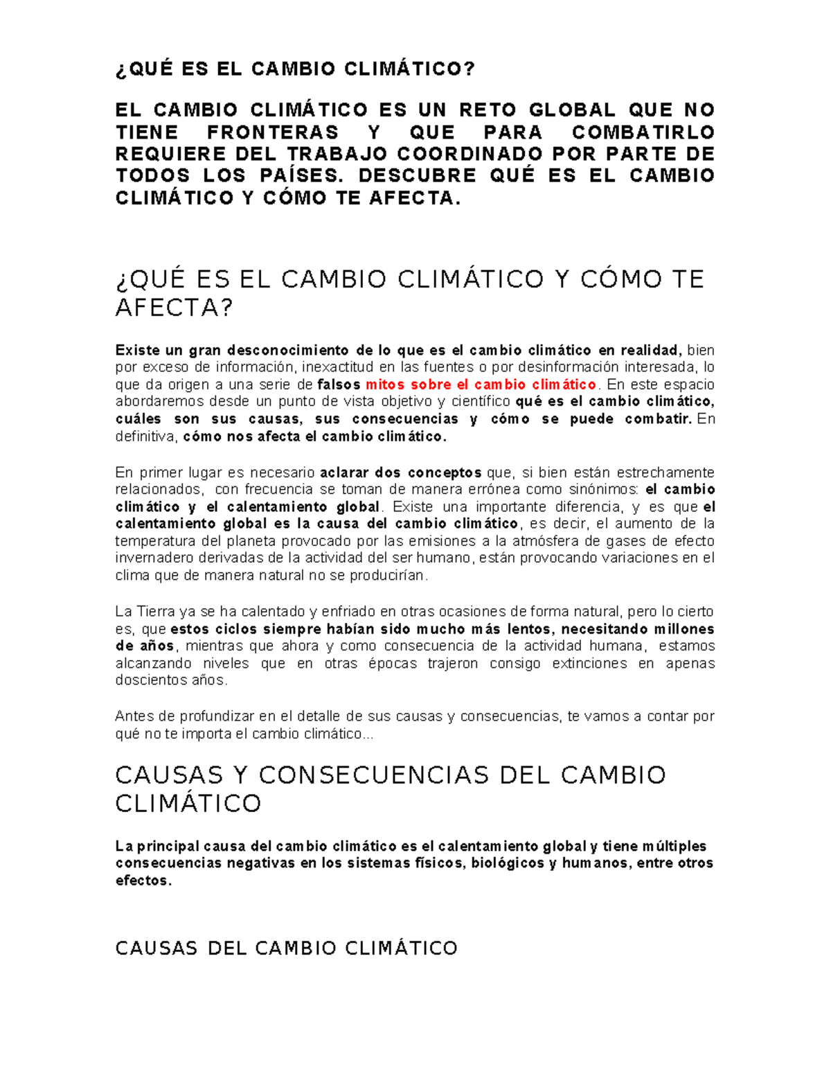 QuÉ Es El Cambio Climático ¿quÉ Es El Cambio ClimÁtico El Cambio ClimÁtico Es Un Reto Global 8629