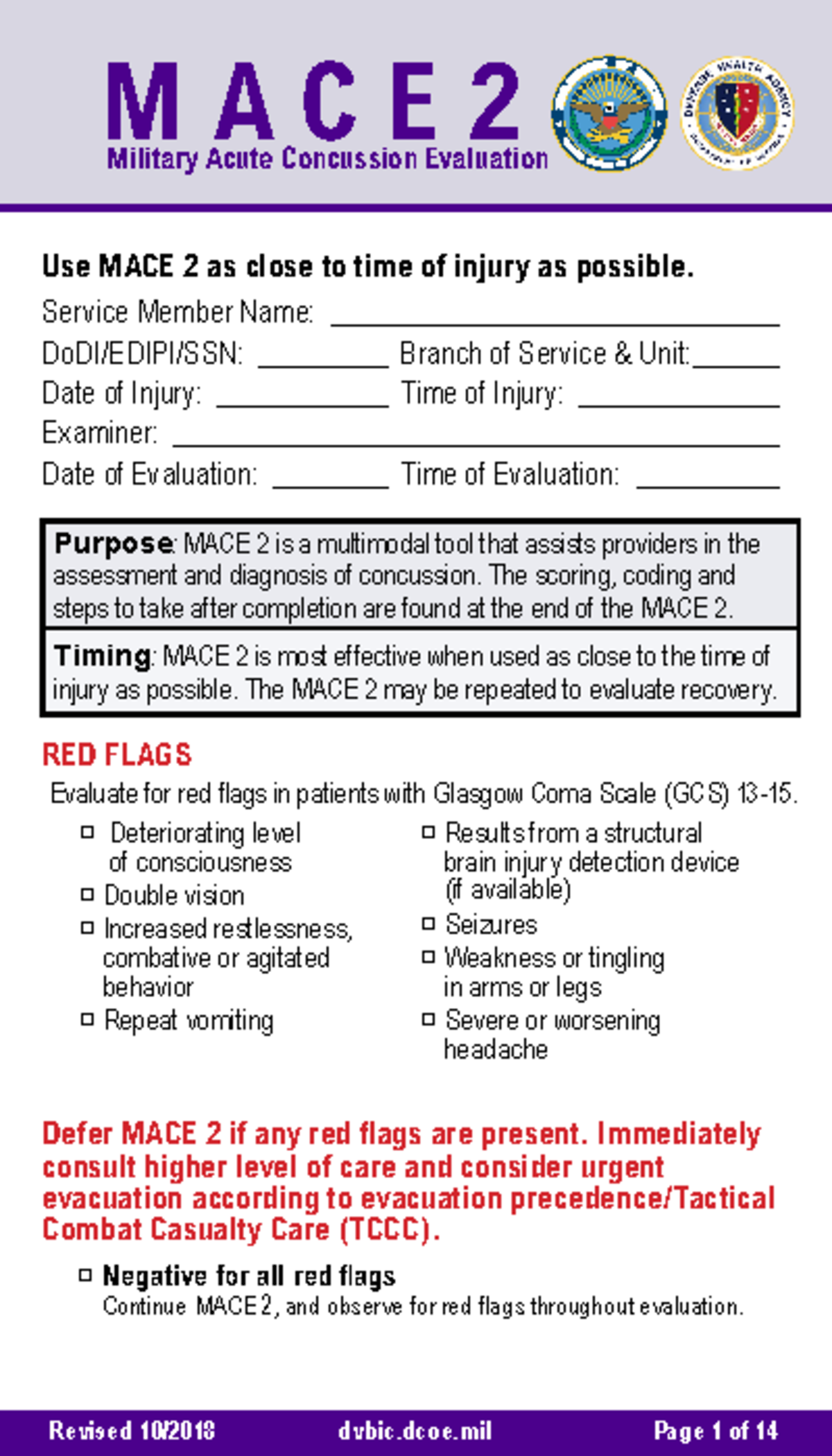 MACE2 MACE 2 EXAM dvbic.dcoe Page 1 of 14 Revised