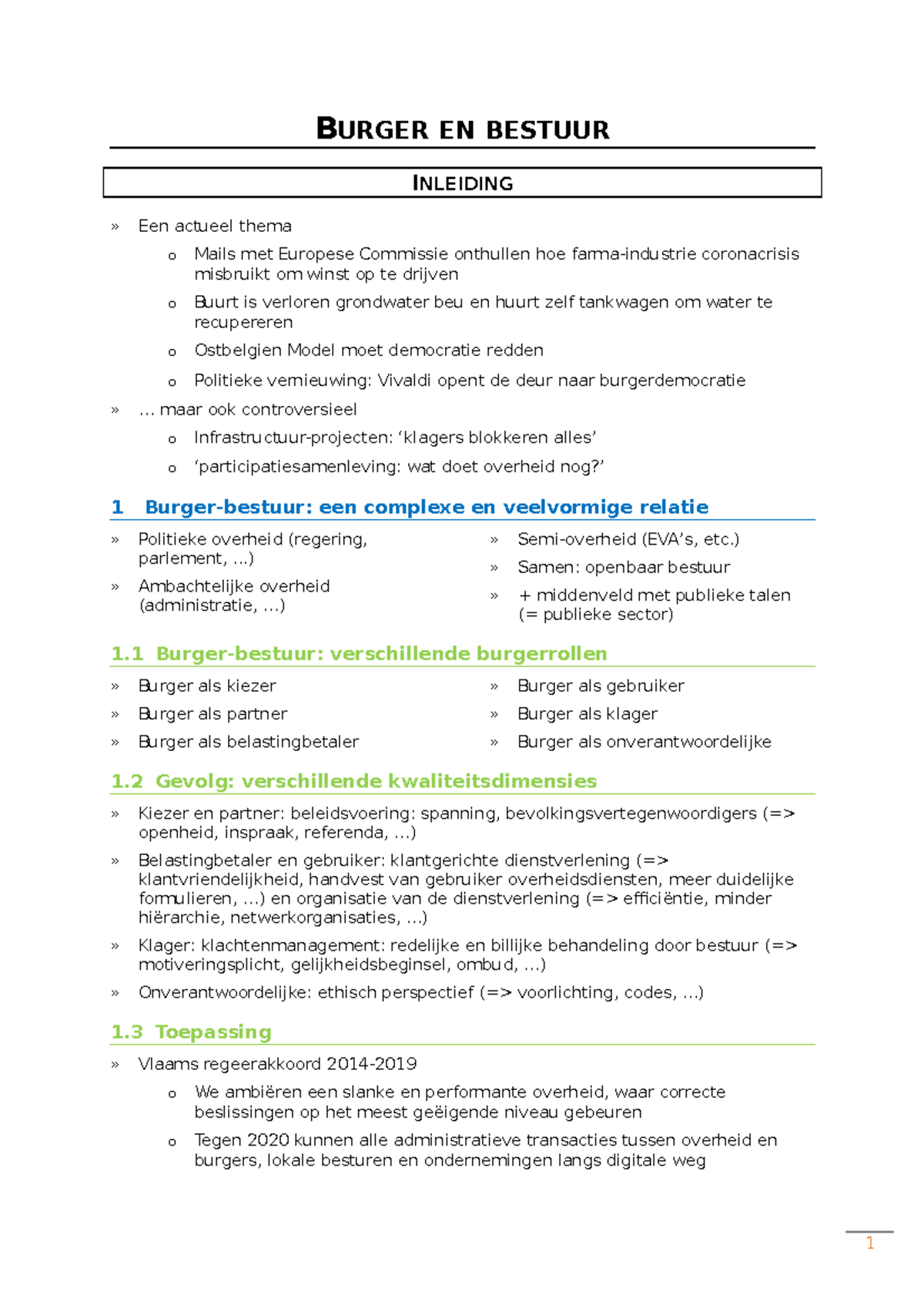 Hoofdstukken: Inleiding + Vertrouwen En Legitimiteit - BURGER EN ...