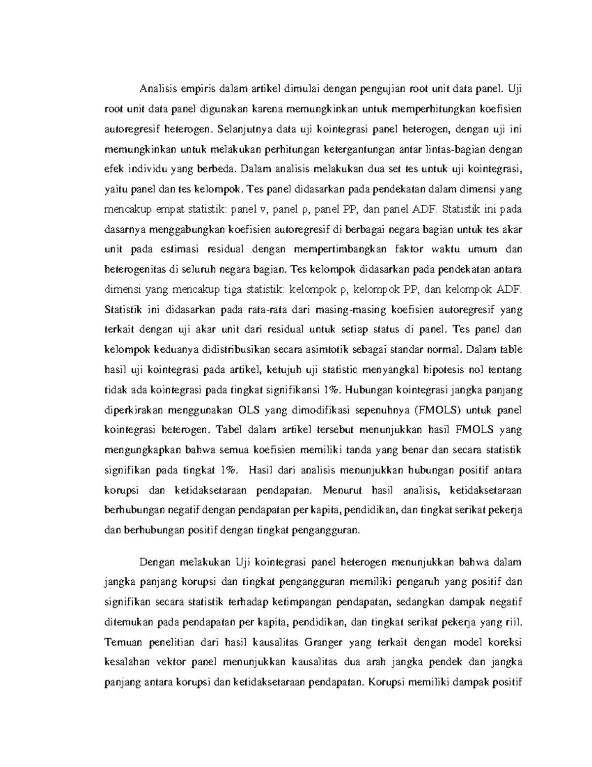 Analisis empiris dalam artikel dimulai dengan pengujian root unit data ...