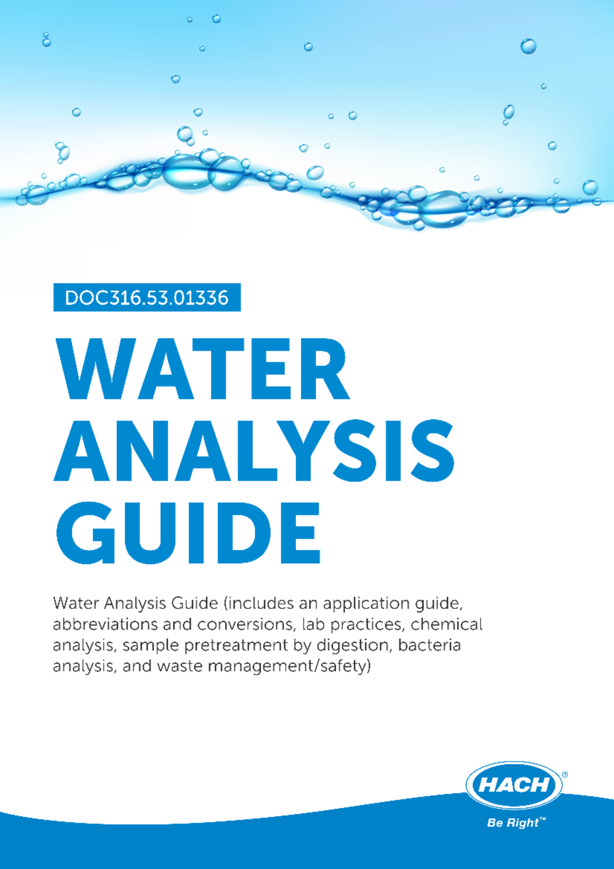 WaterAnalysisGuide Table of Contents Section 1 Applications Studocu