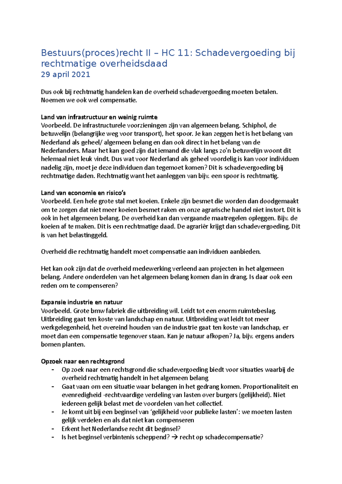 Bestuurs(proces)recht 2 - Hoorcollege 11 - Jaar 2021 - Bestuurs(proces ...