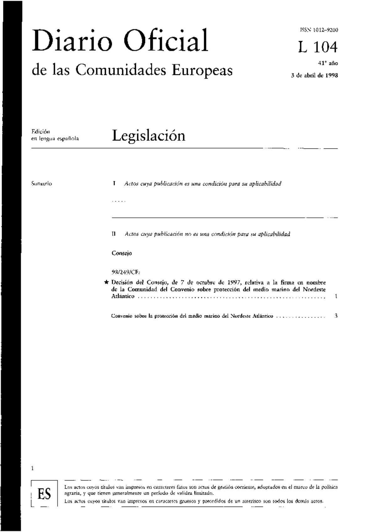 Ospar - 3.4 ES Diario Oficial de las Comunidades Europeas L 104/ II ...
