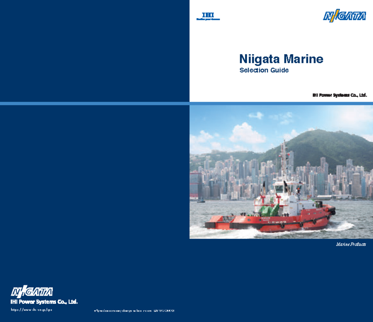 IHI Niigata Marine Selection Guide DN1907OM008 - Marine ProductsMarine  Products Specifications may - Studocu