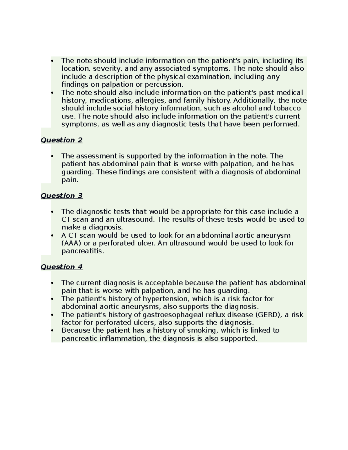 Soap analysis example week 6 The note should include information on the patient's pain, Studocu