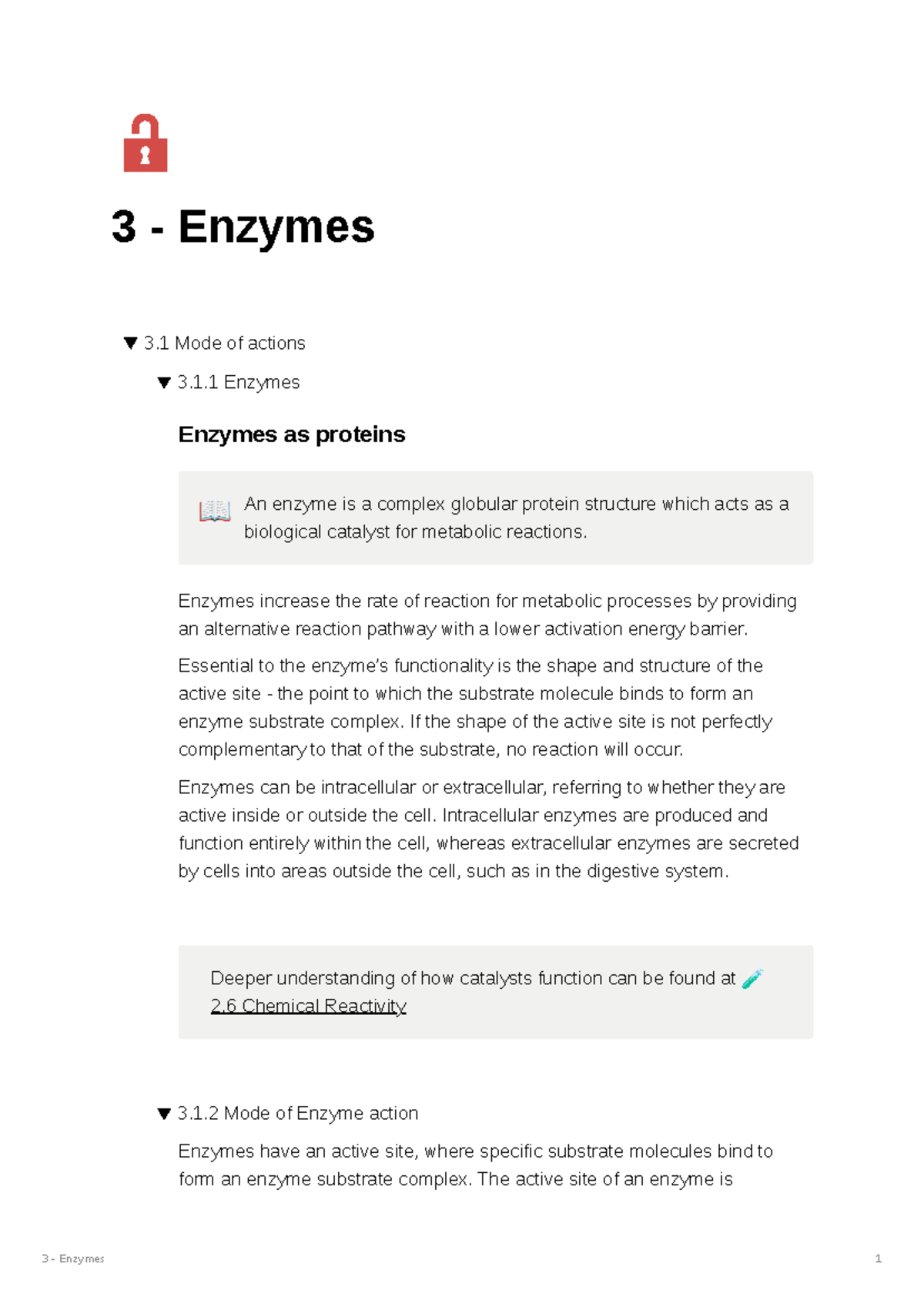3 - Enzymes 5d715d15e29448 ee8468d4959c0b4ef3 - 3 - Enzymes 3 Mode of ...
