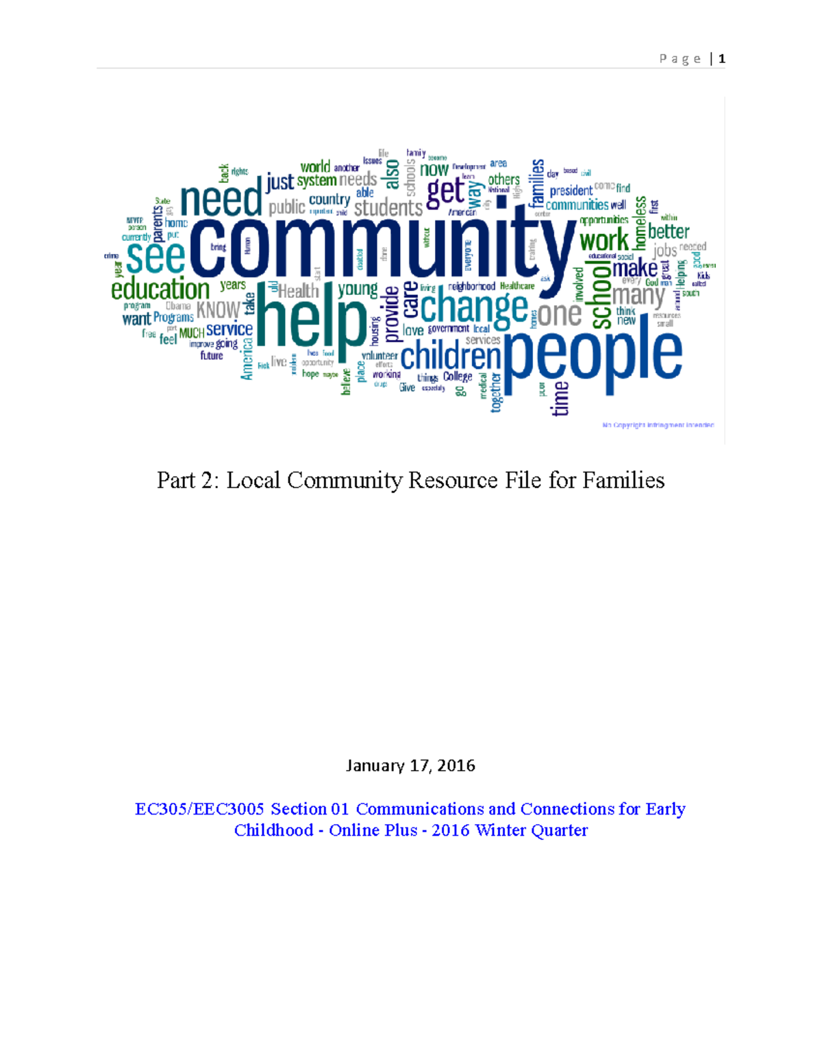 Local Community Resource Filefor Families Part 2 Local Community Resource File for Families