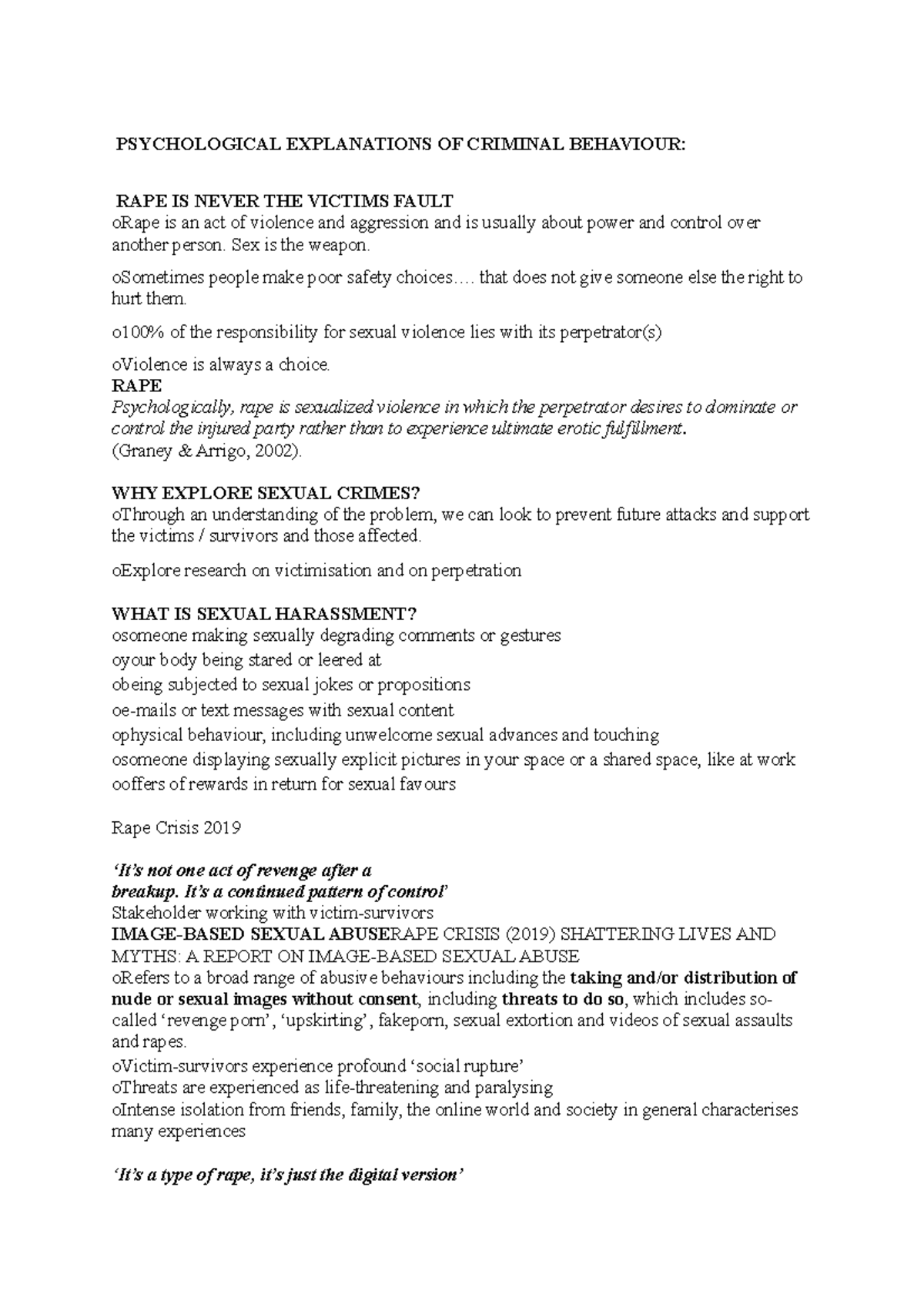 New studocu 15 - Lecture notes 5 - PSYCHOLOGICAL EXPLANATIONS OF ...