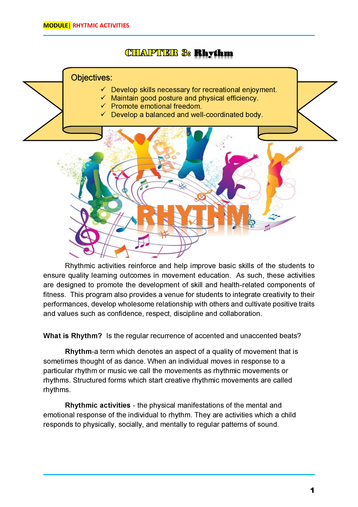 physical education rhythmic activities college