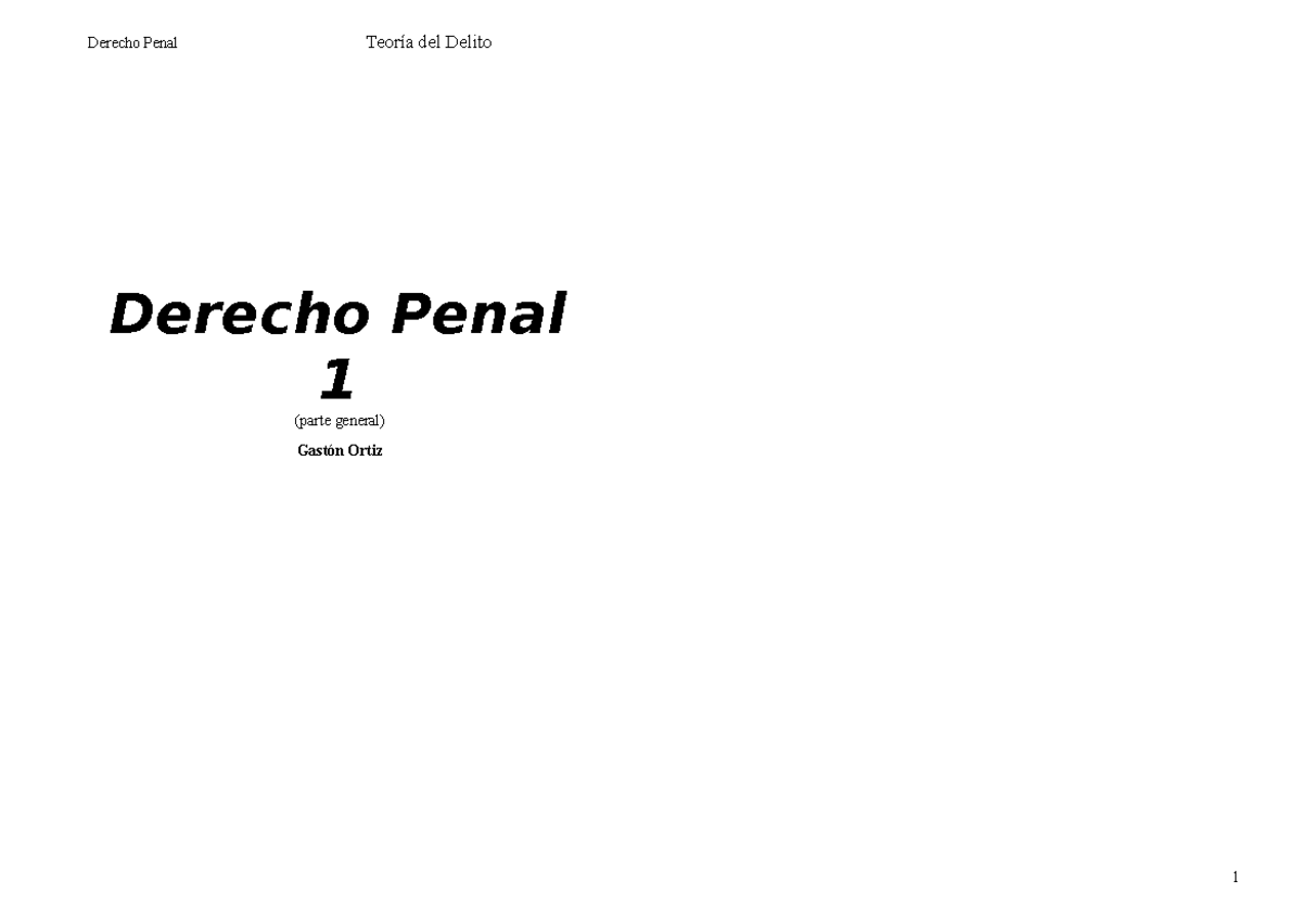 Derecho Penal Parte General - Derecho Penal Teoría Del Delito Derecho ...