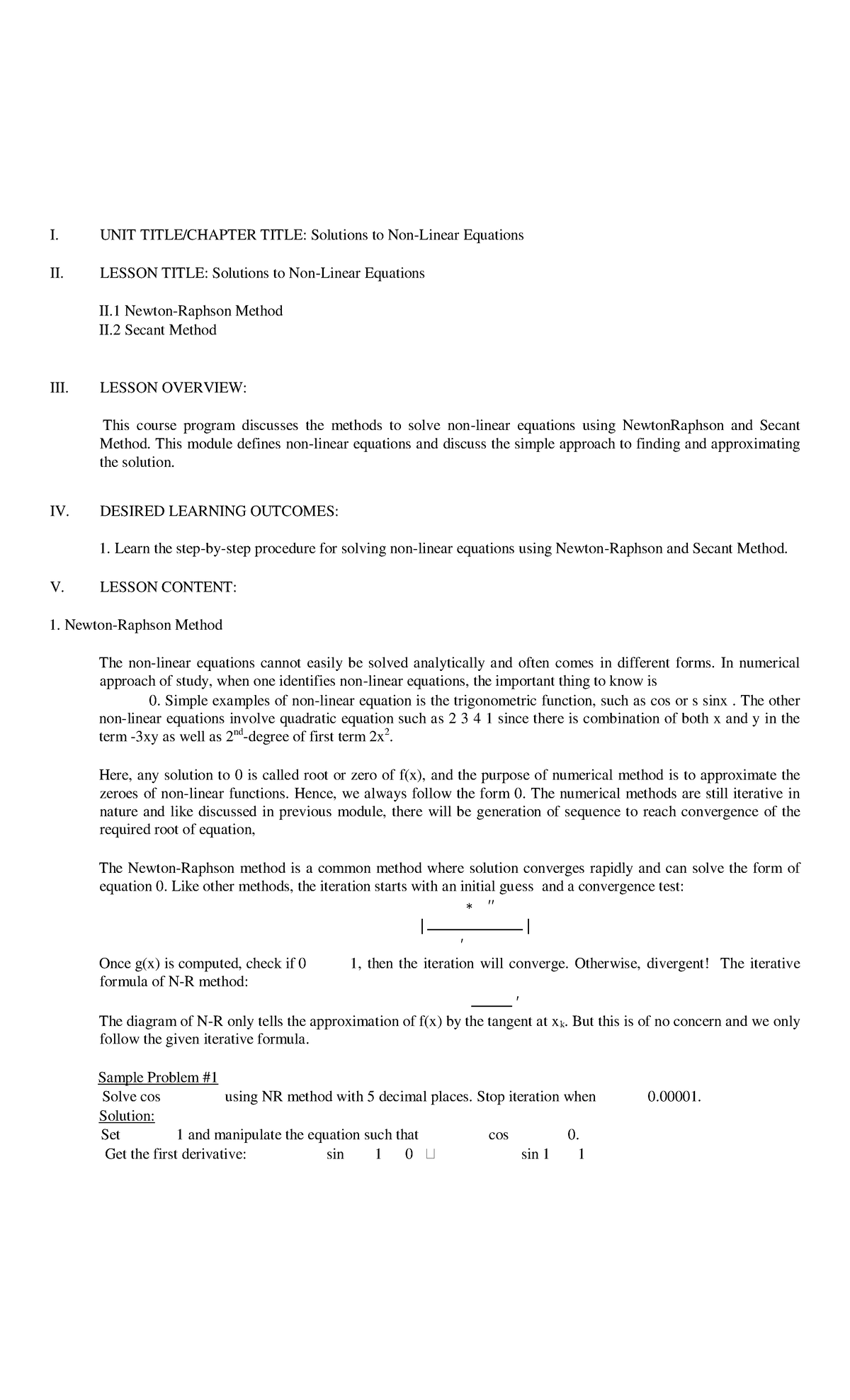 Advanced Mathematicsfor ME-Module 7-Week13 With Evaluation - I. UNIT ...