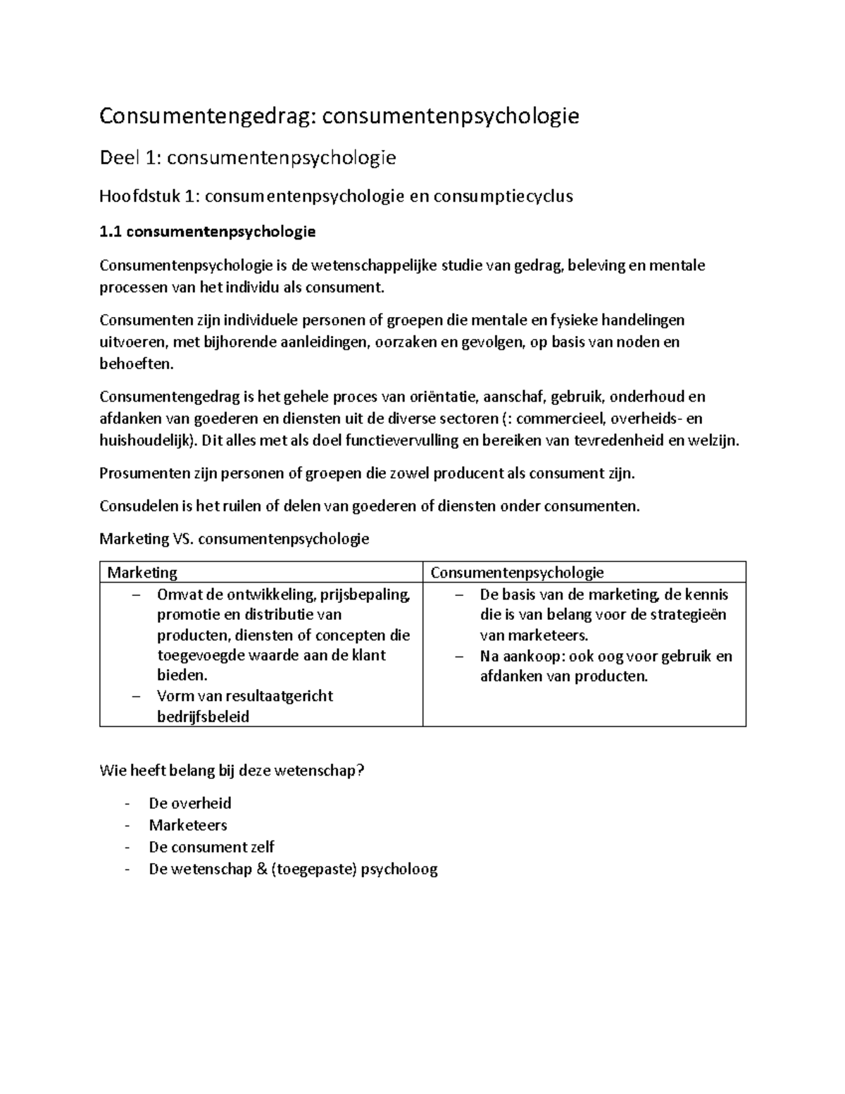 Consumentenpsychologie Samenvatting Communicatiemanagement ...