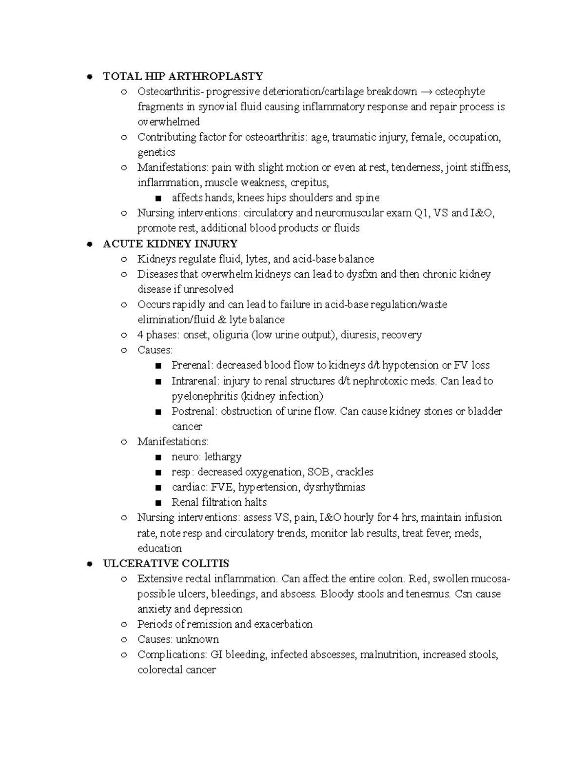 ATI animation notes TOTAL HIP ARTHROPLASTY Osteoarthritis