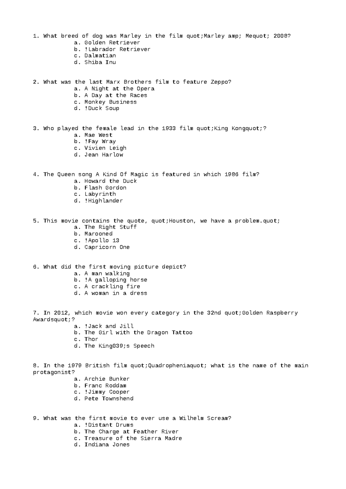 LAT188 Practice Problems Fall 2020 9 - What breed of dog was Marley in ...