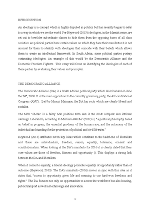 Political studies assignment - POLITICAL STUDIES ASSIGNMENT ANALYSIS ...