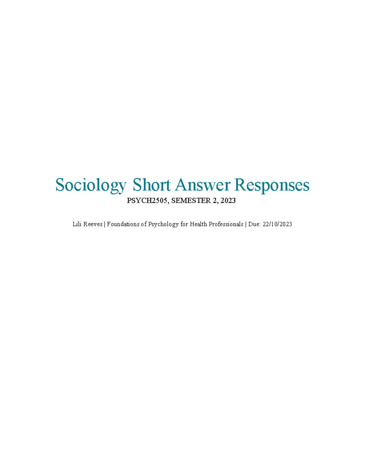 sociology research project survey answers