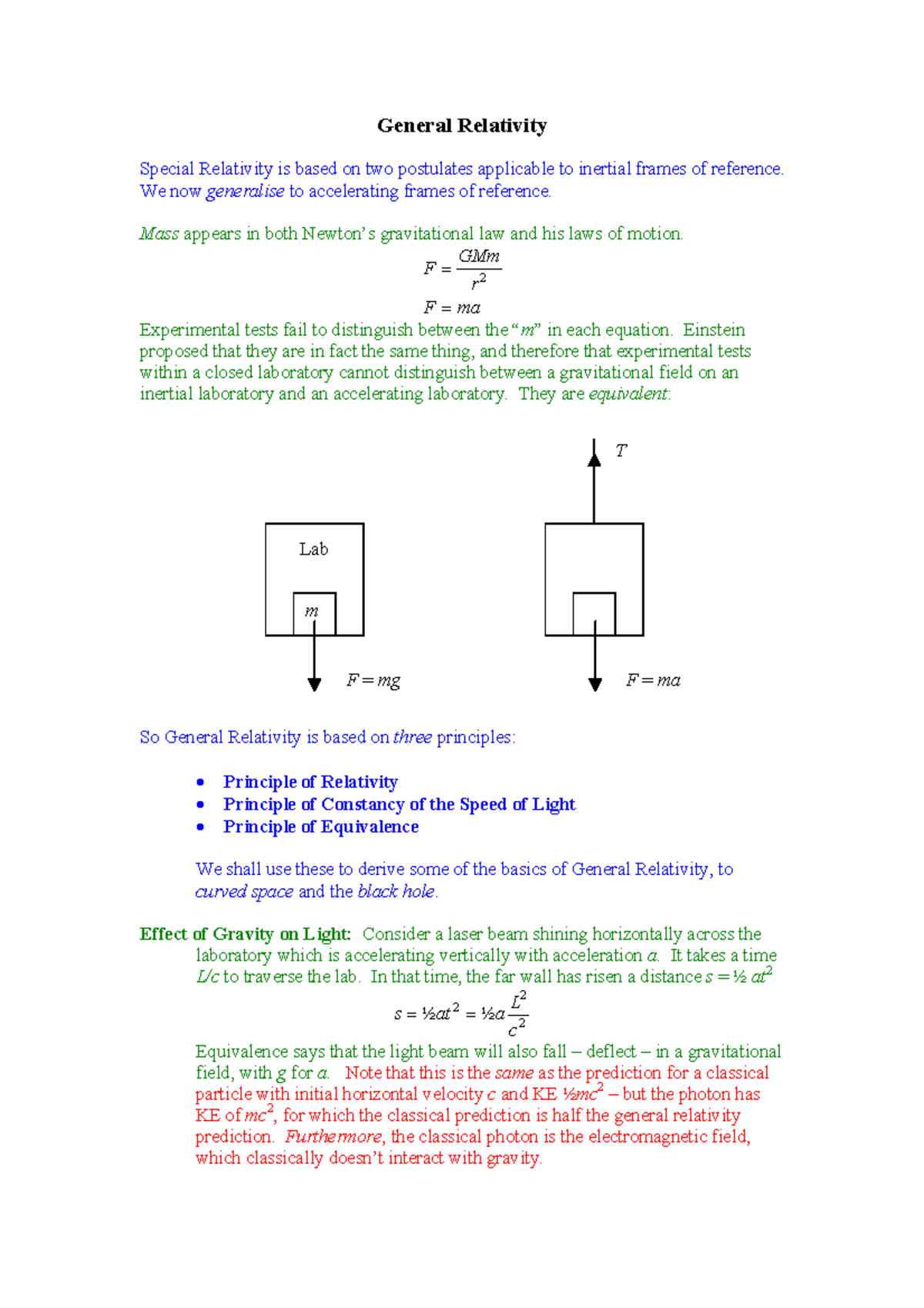 General Relativity - Newton to Einstein - General Relativity Special ...