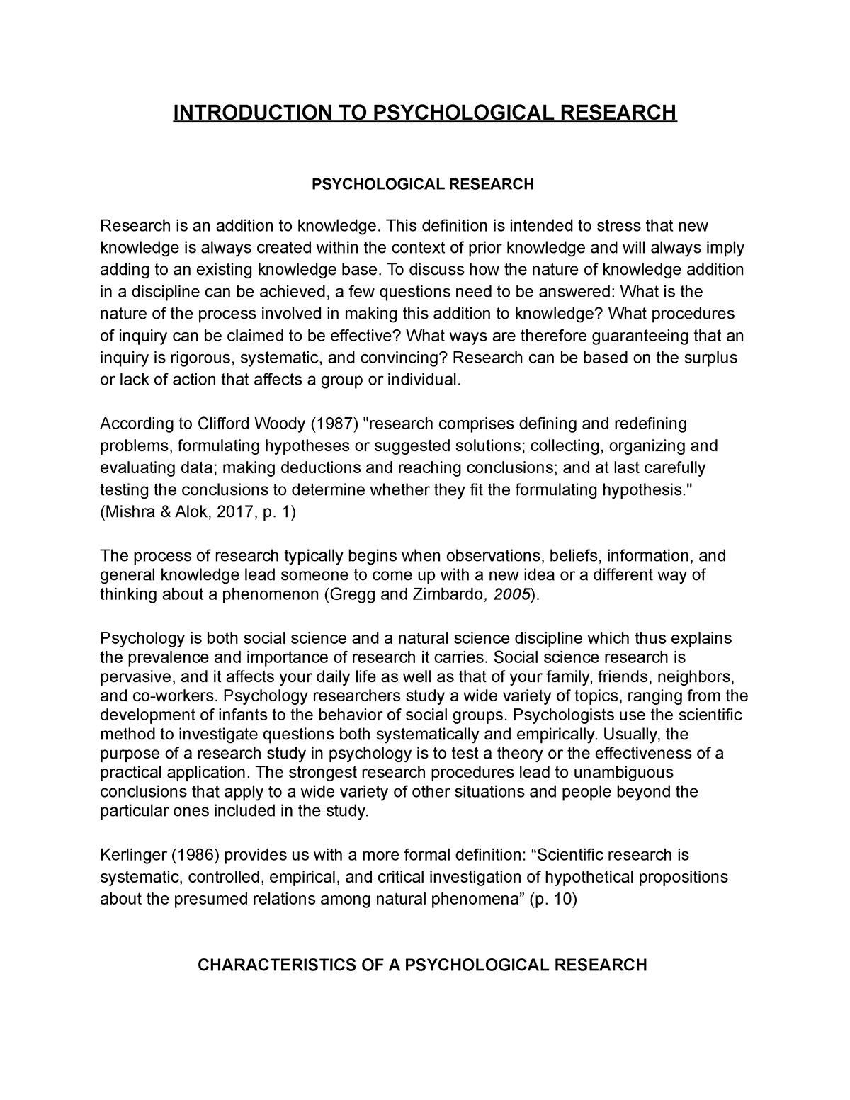 psychological essay introduction