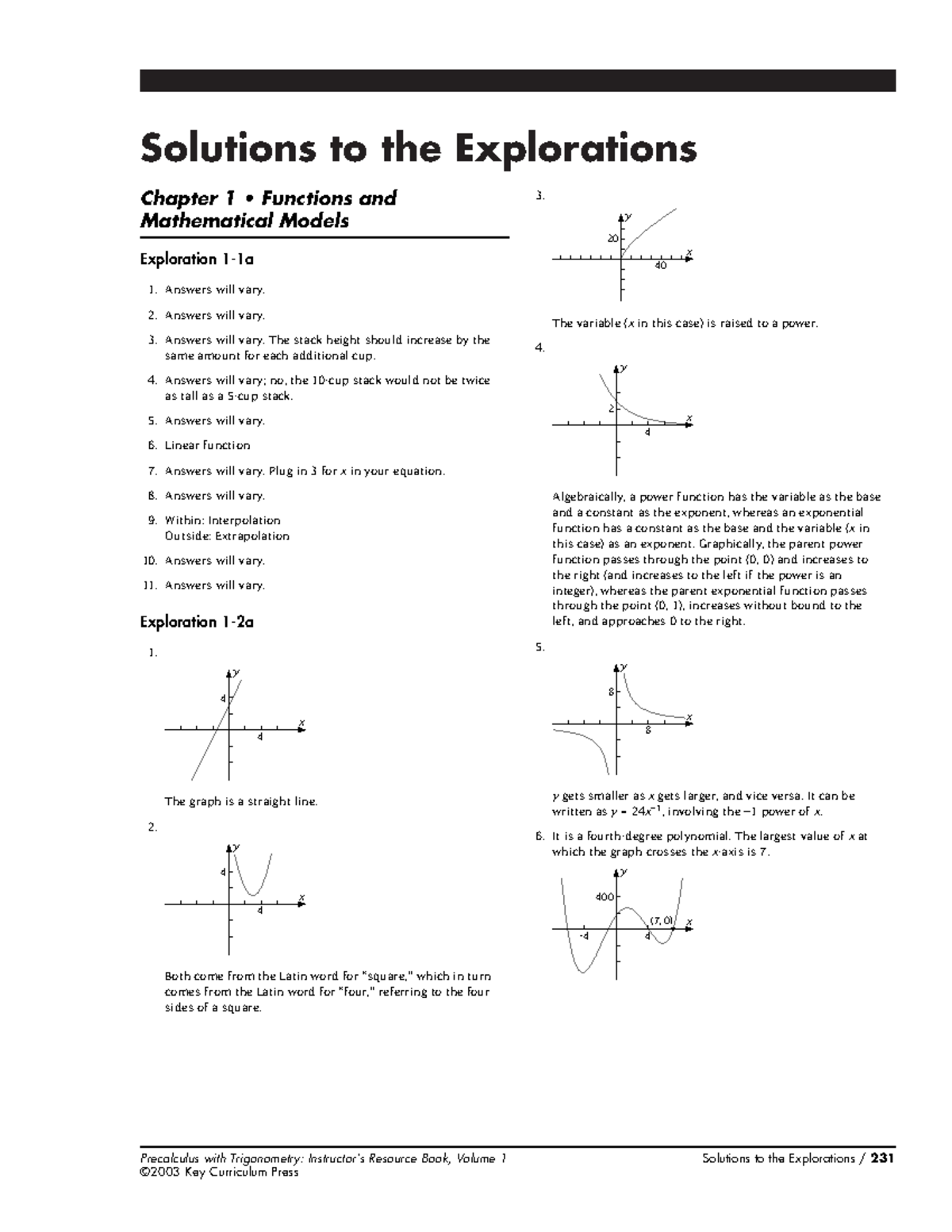 146405875 Precalc EXP Sol - Solutions to the Explorations Precalculus ...