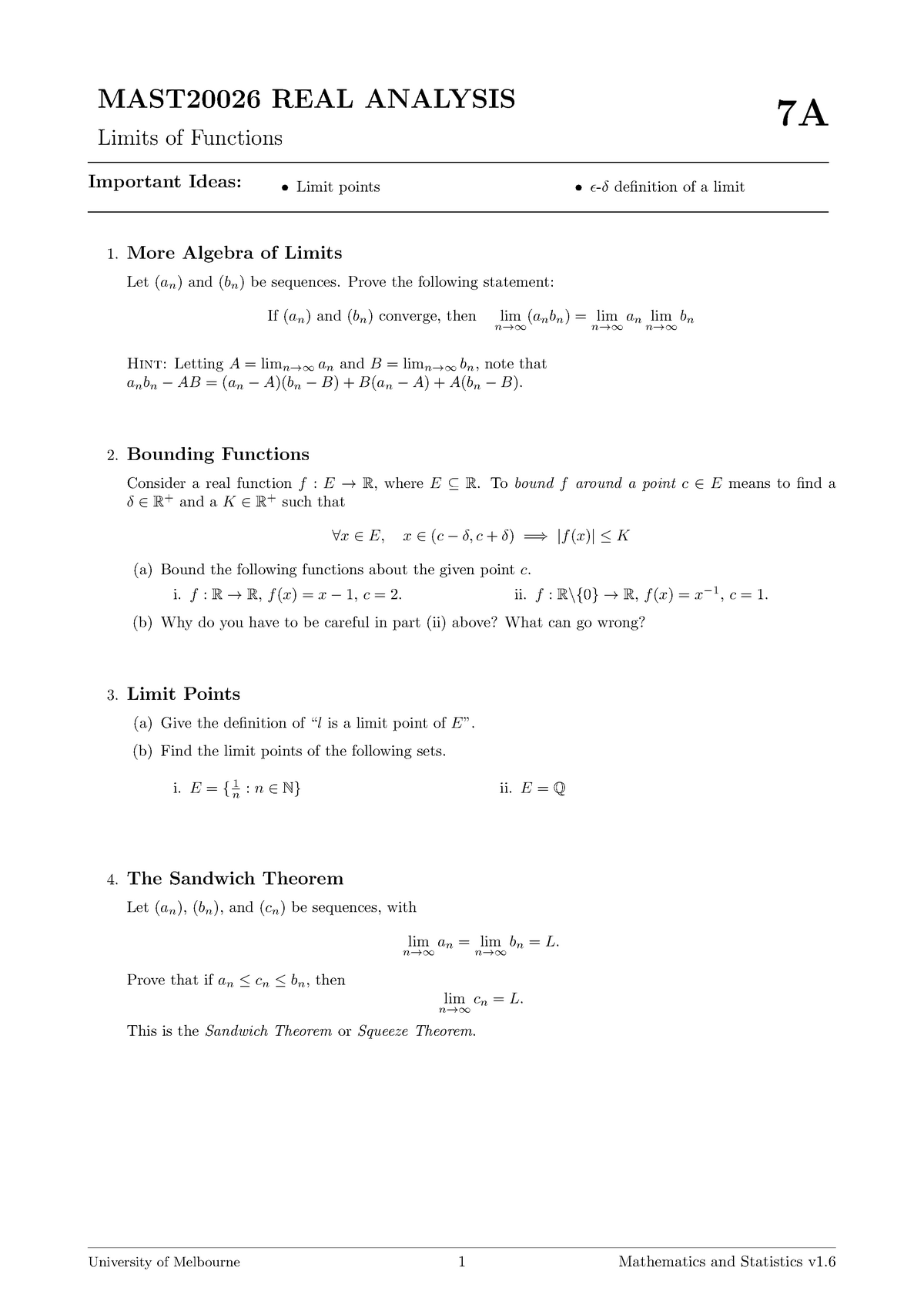 Tutorial 7 Tute Sheet 7a Studocu