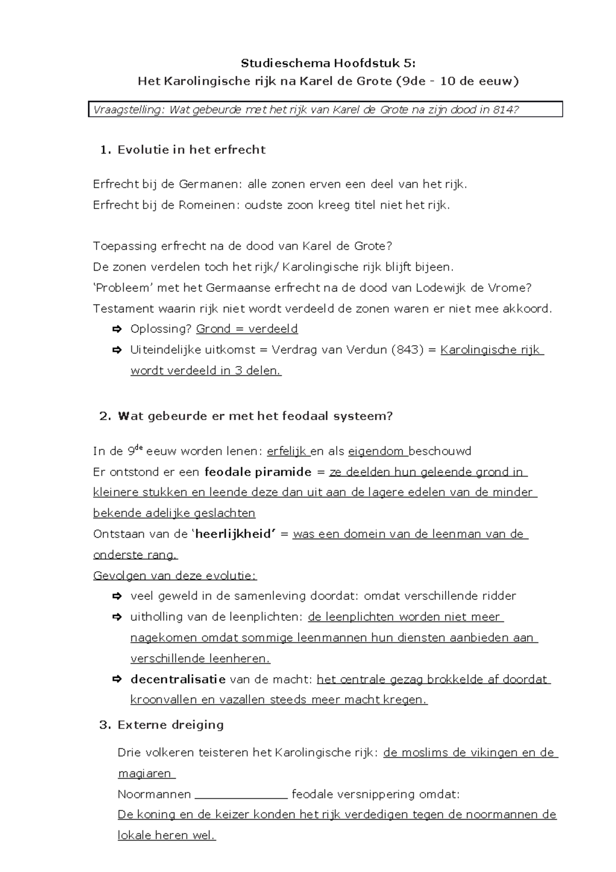 Studieschema deel 1 hoofdstuk 5 - Studieschema Hoofdstuk 5: Het ...