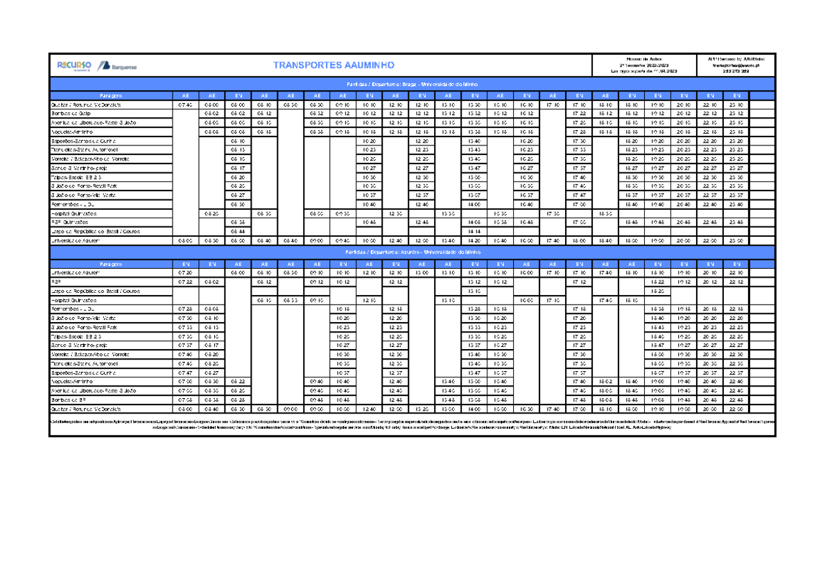 Horario Abr Hor Rio Autocarro Guimaraes Braga E Braga Guimar Es Universidade Do Minho Studocu