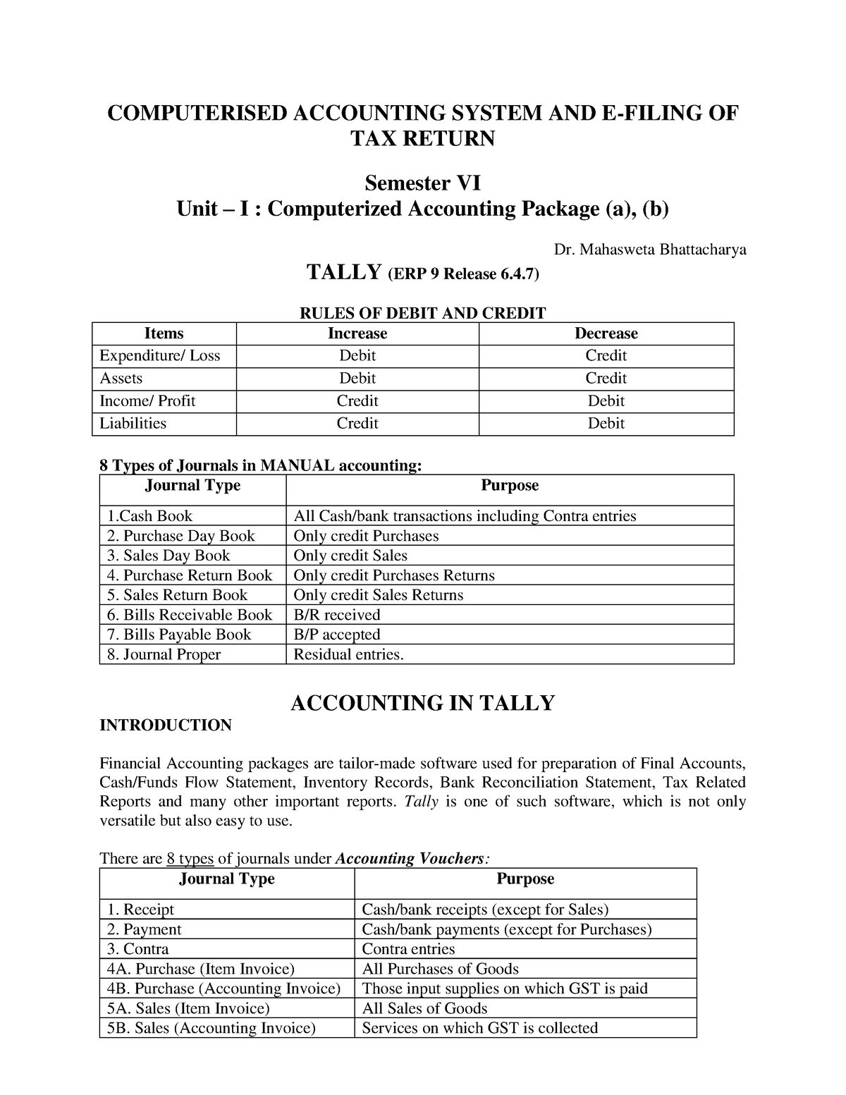 Computerised Accounting System AND E- Filing OF - COMPUTERISED ...