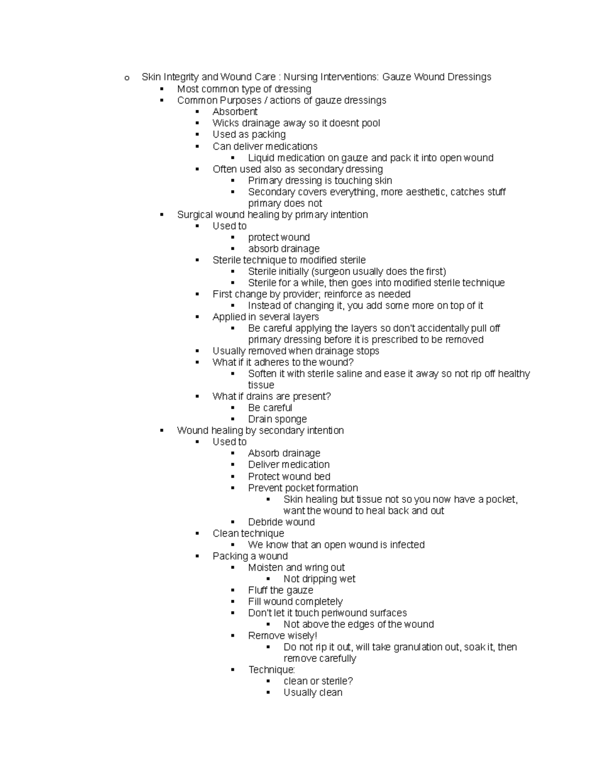 FPCCgauze wound dressing o Skin Integrity and Wound Care Nursing