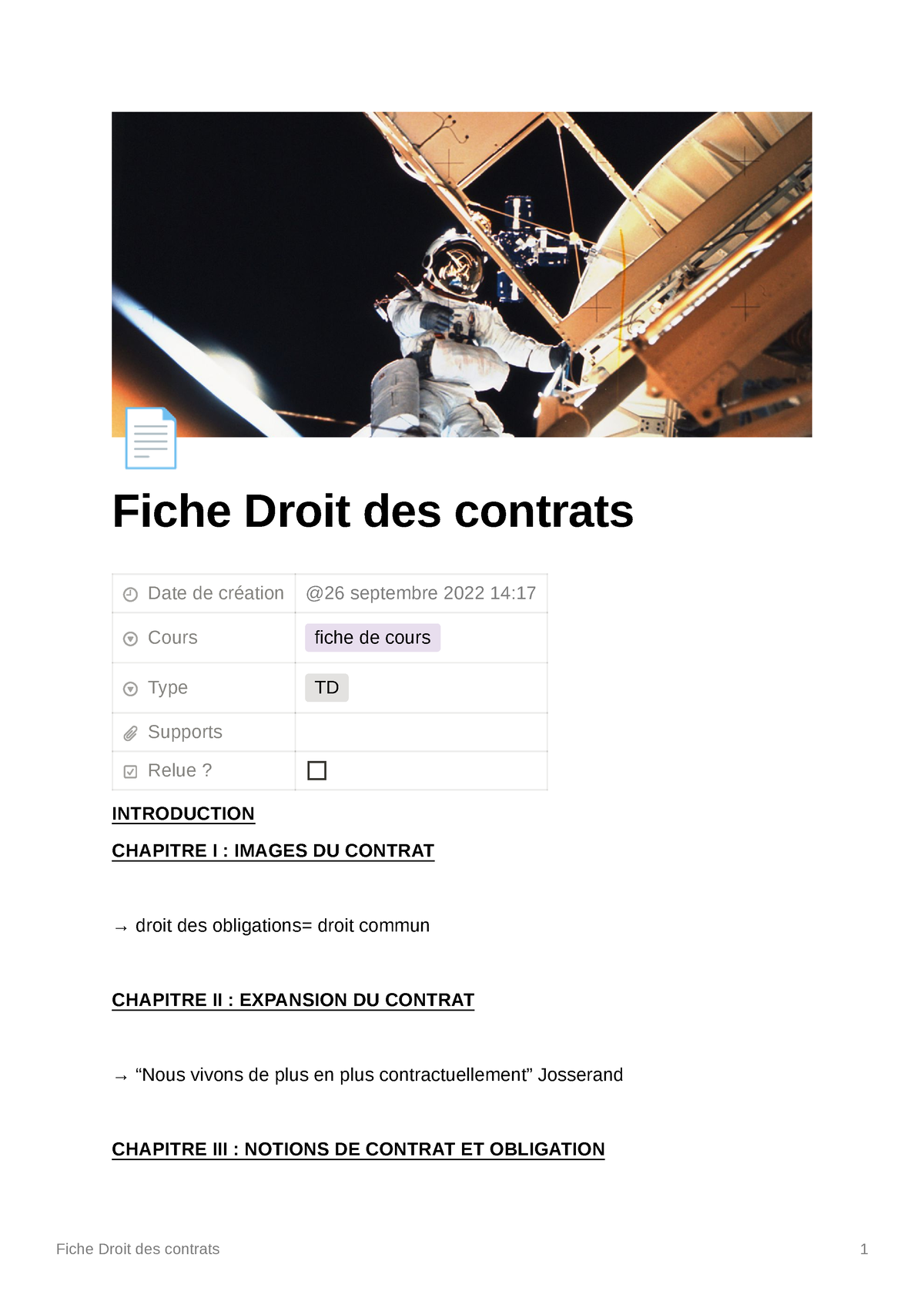 Fiche Droit Des Contrats - ² Fiche Droit Des Contrats Date De Création ...